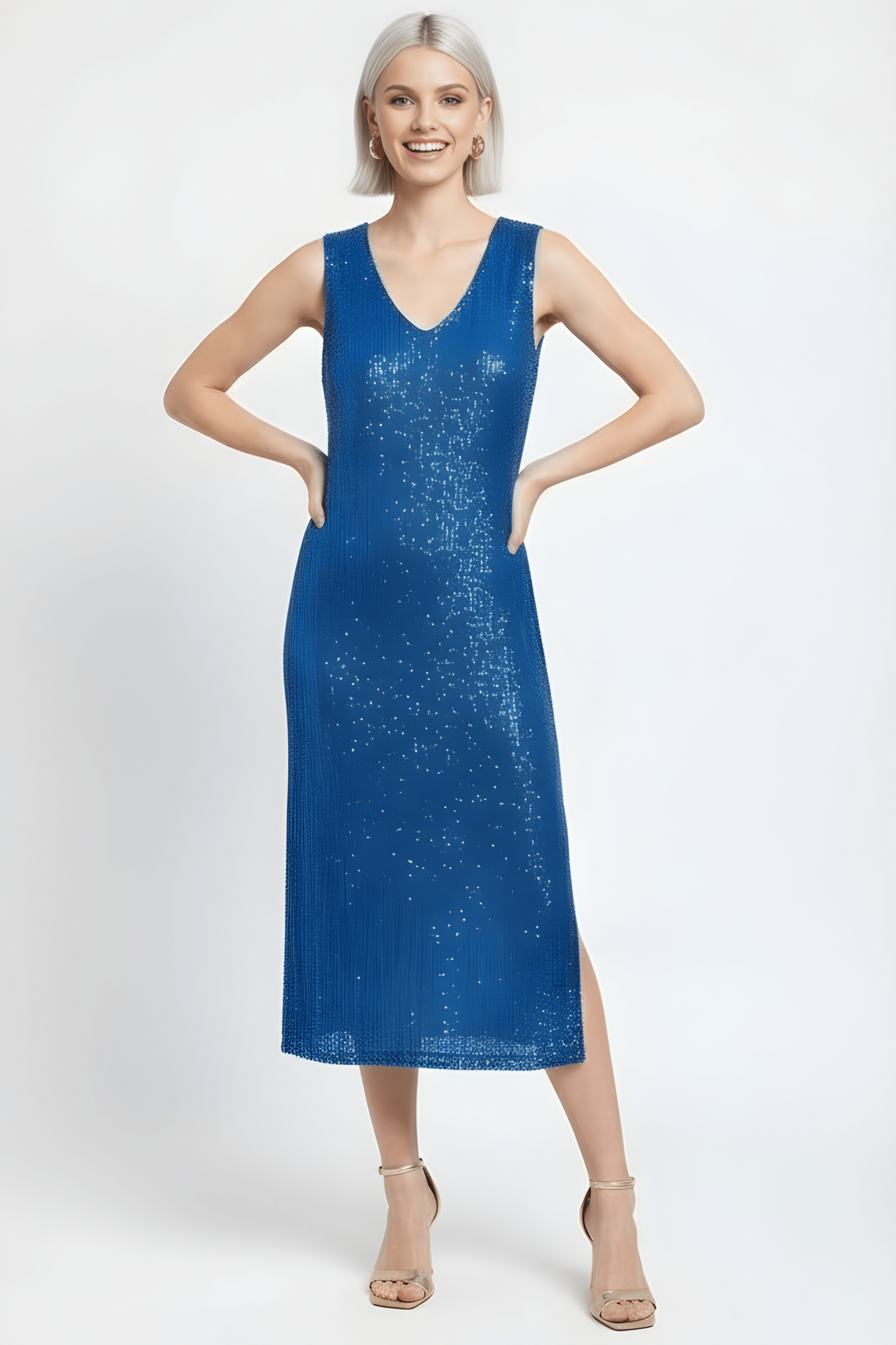 Vestido azul royal largo lentejuelas LolitasyL - lolitasyl.com