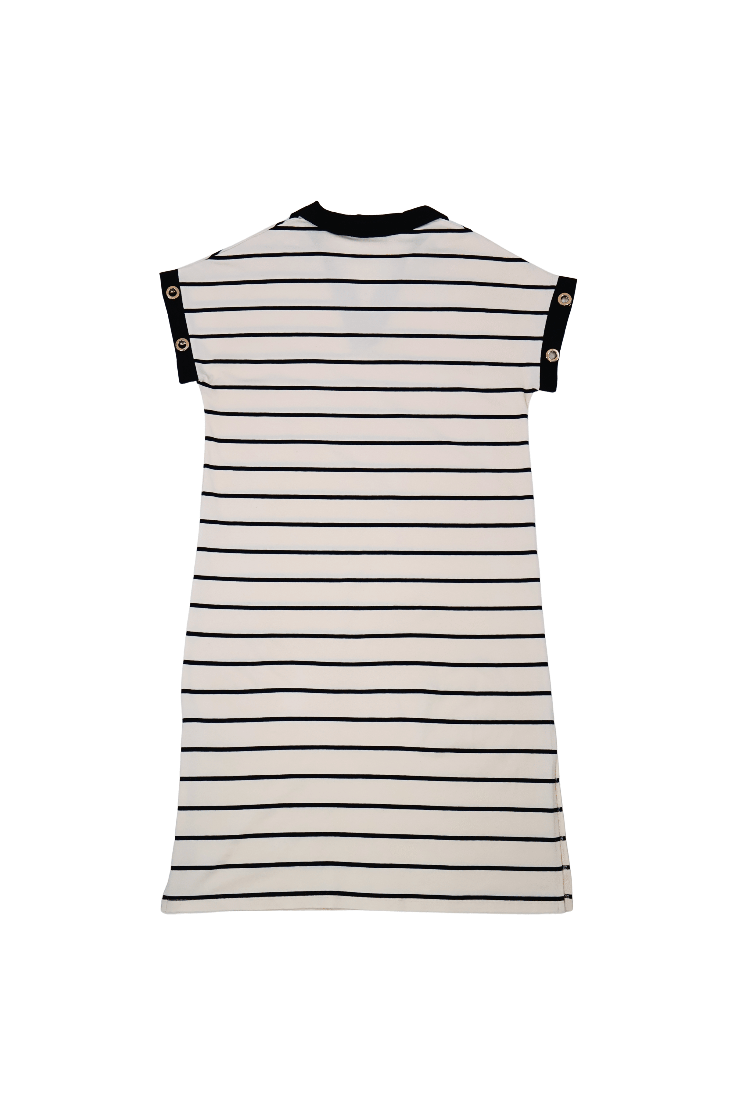 Vestido blanco de rayas escote polo Lolitas&L - lolitasyl.com