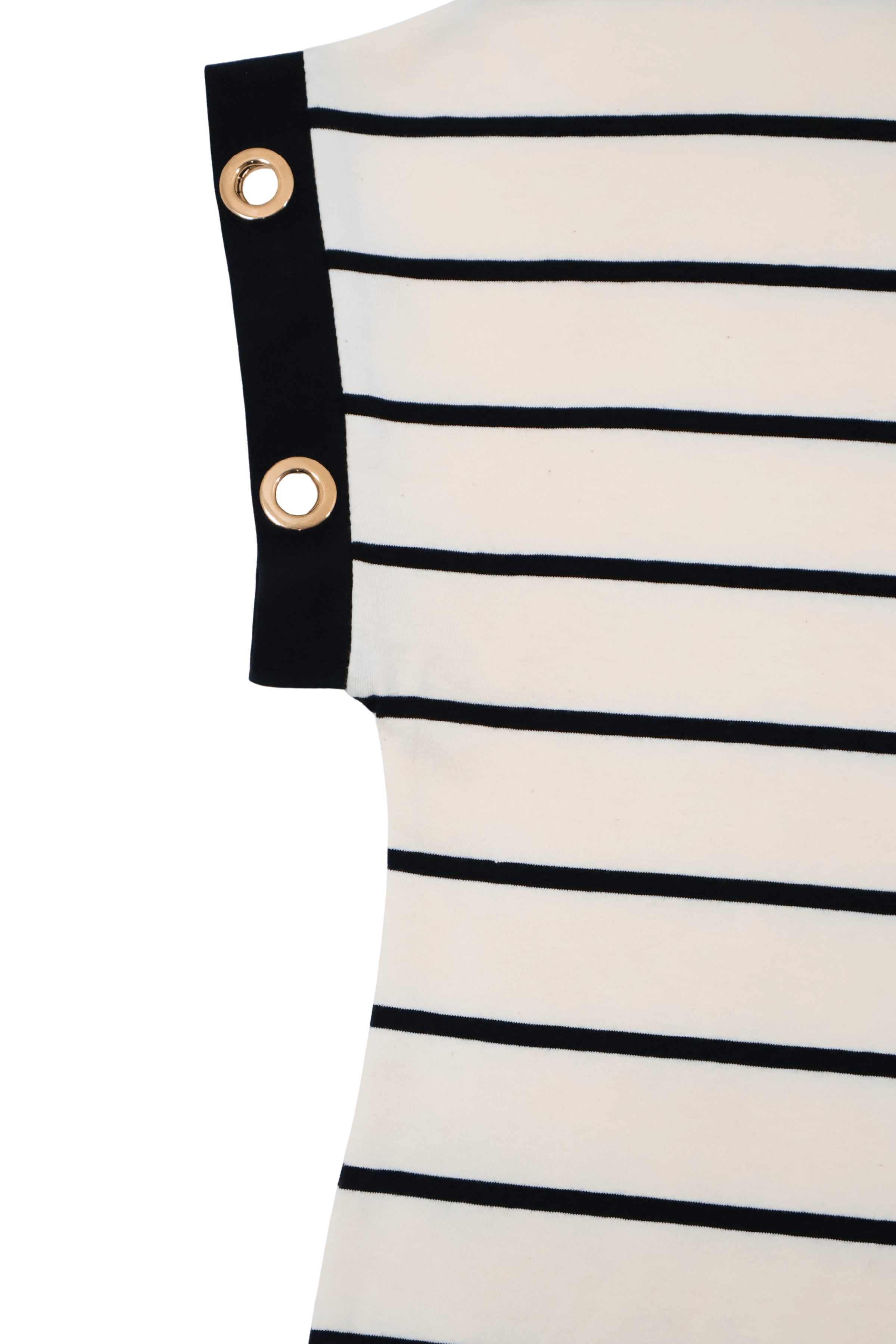 Vestido blanco de rayas escote polo Lolitas&L - lolitasyl.com