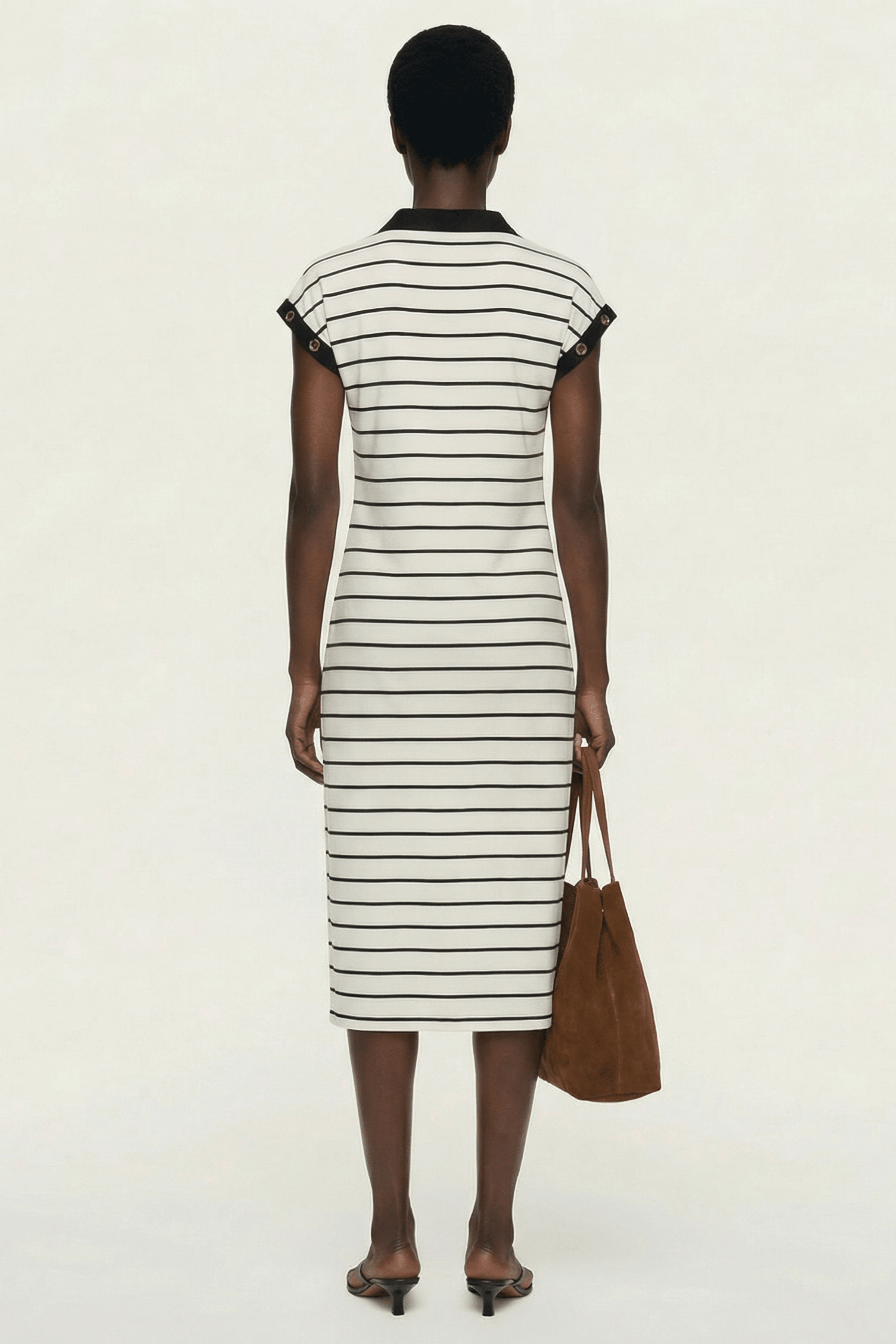 Vestido blanco de rayas escote polo Lolitas&L - lolitasyl.com