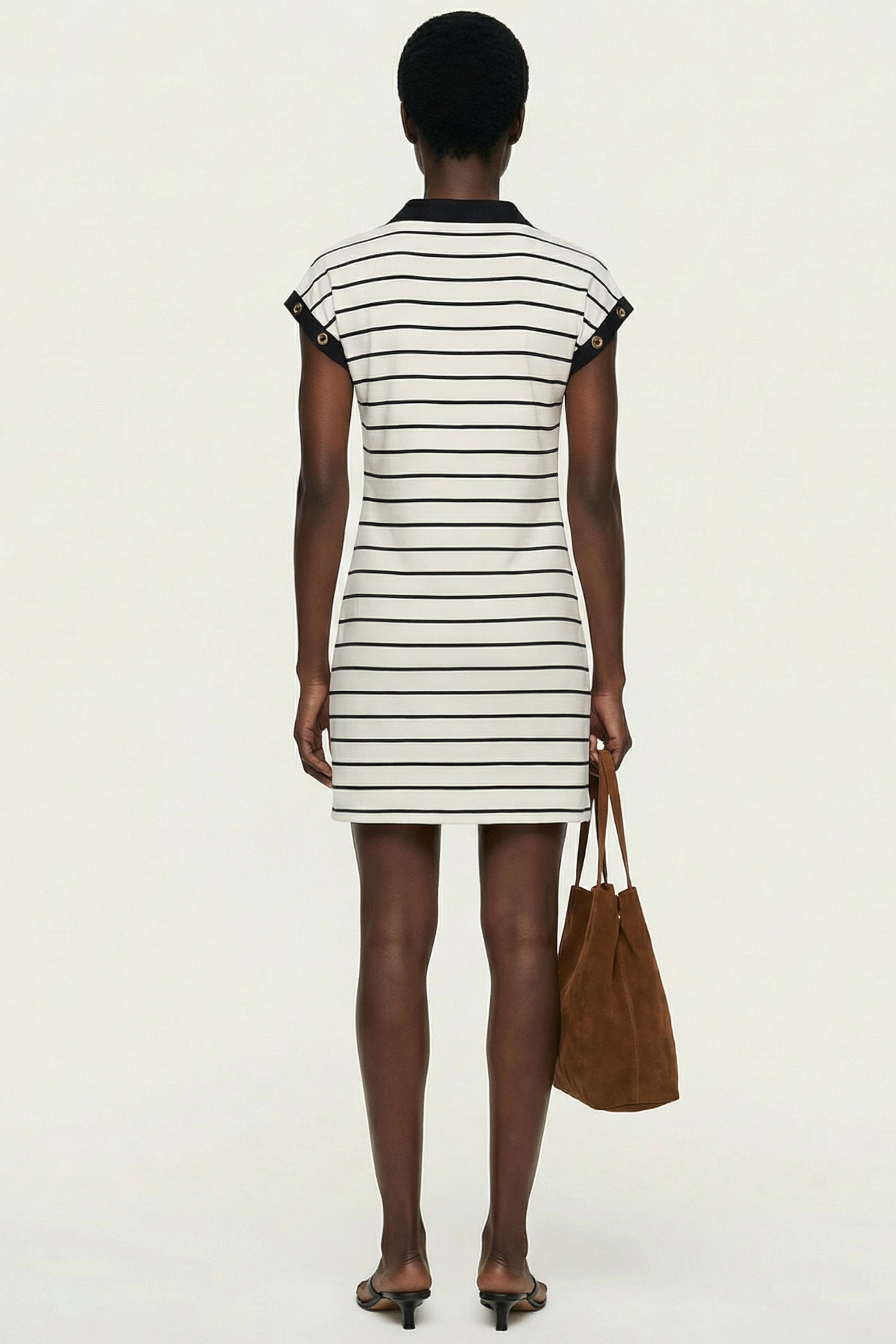 Vestido blanco de rayas escote polo Lolitas&L