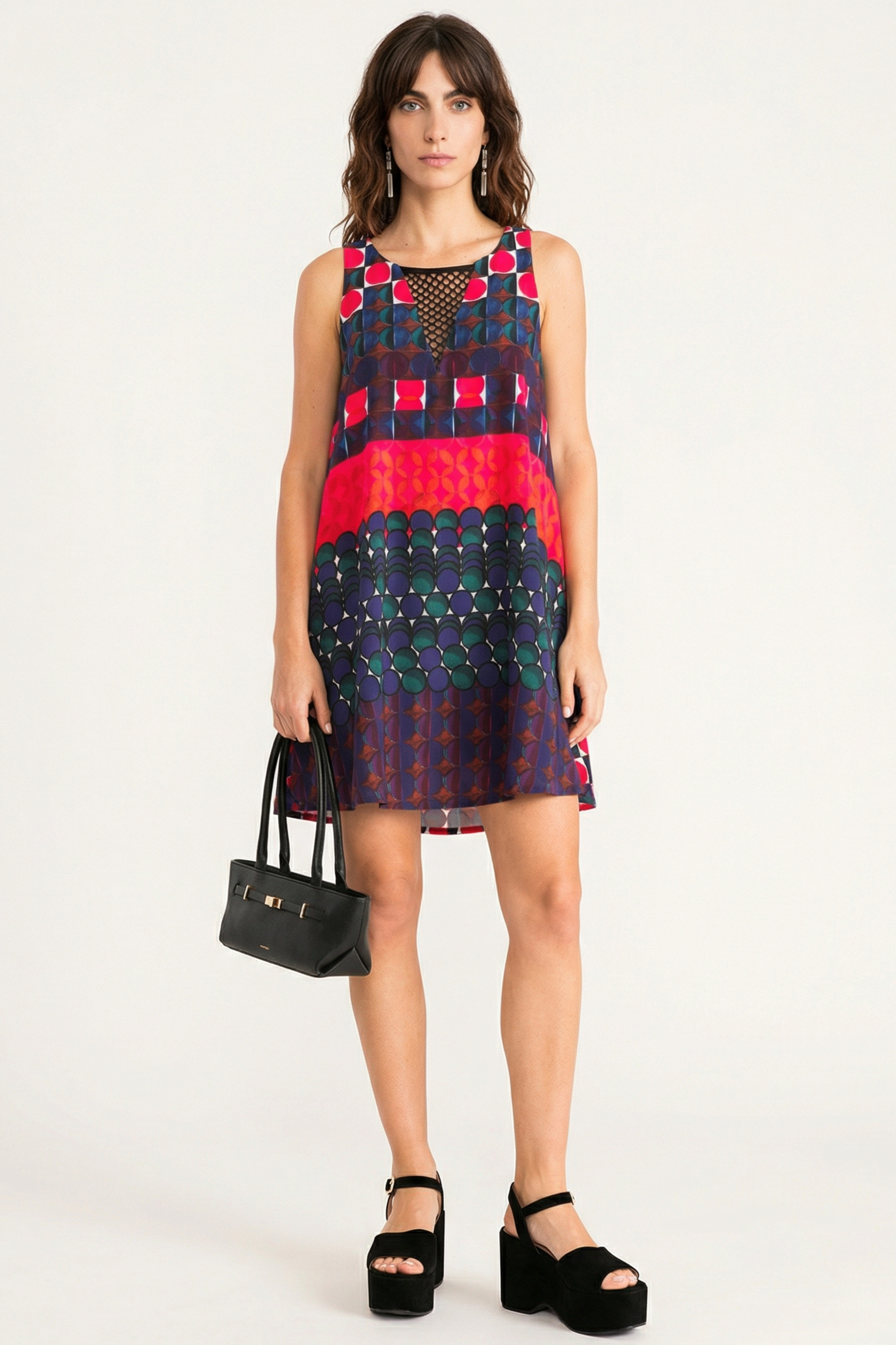 Vestido corto estampado Geometrico escote red LolitasyL