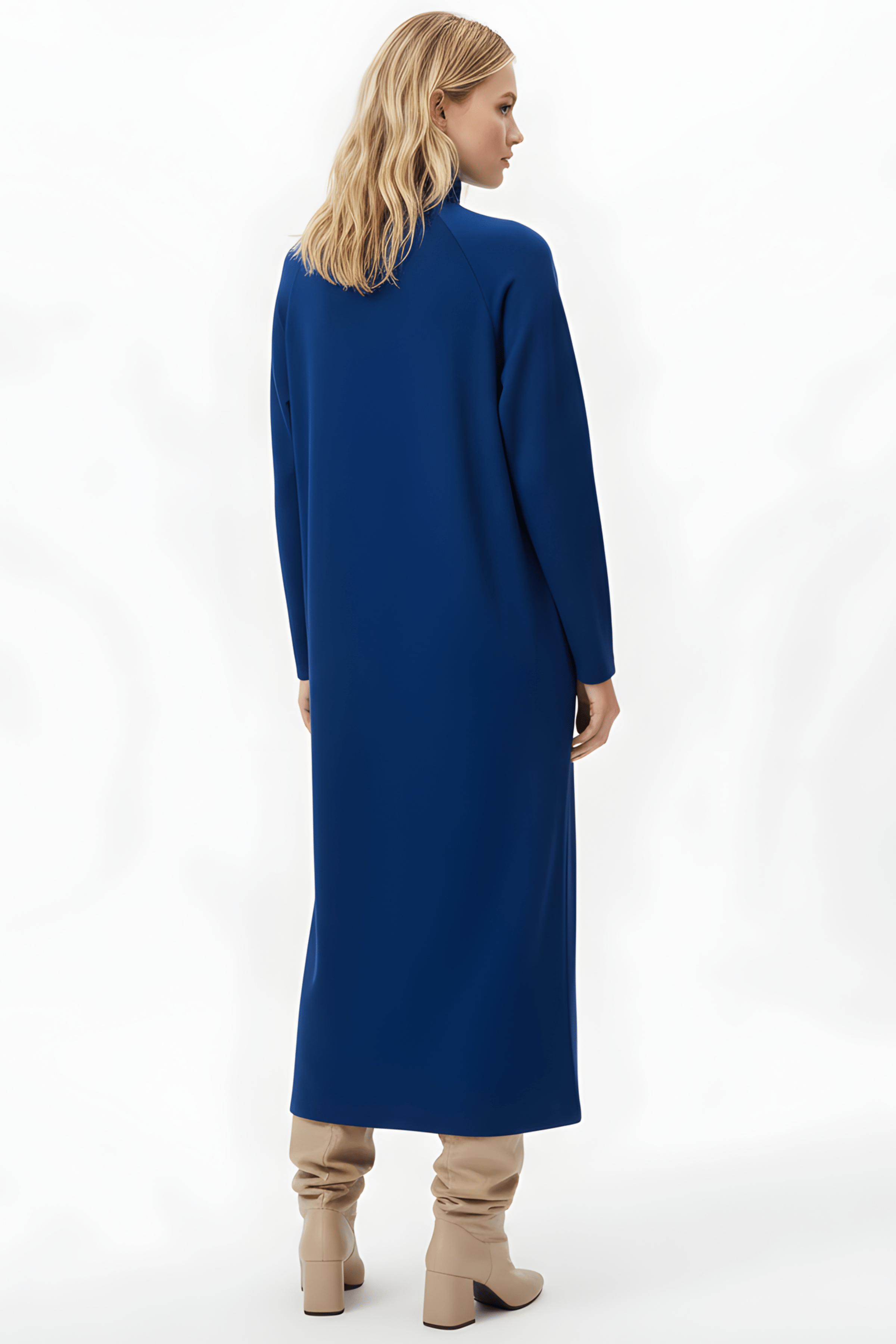 Vestido de punto azul con strass cuello alto Lolitas&L - lolitasyl.com