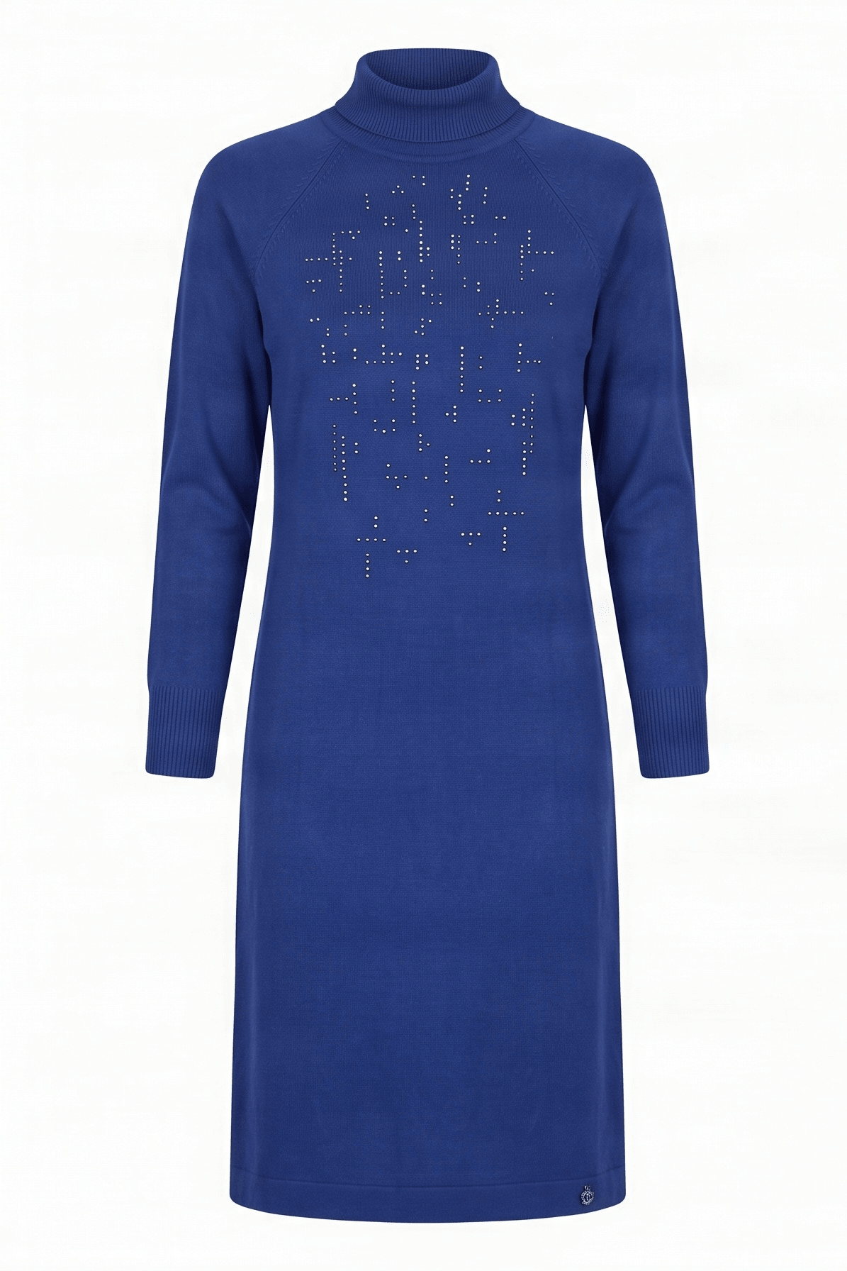 Vestido de punto azul con strass cuello alto Lolitas&L - lolitasyl.com
