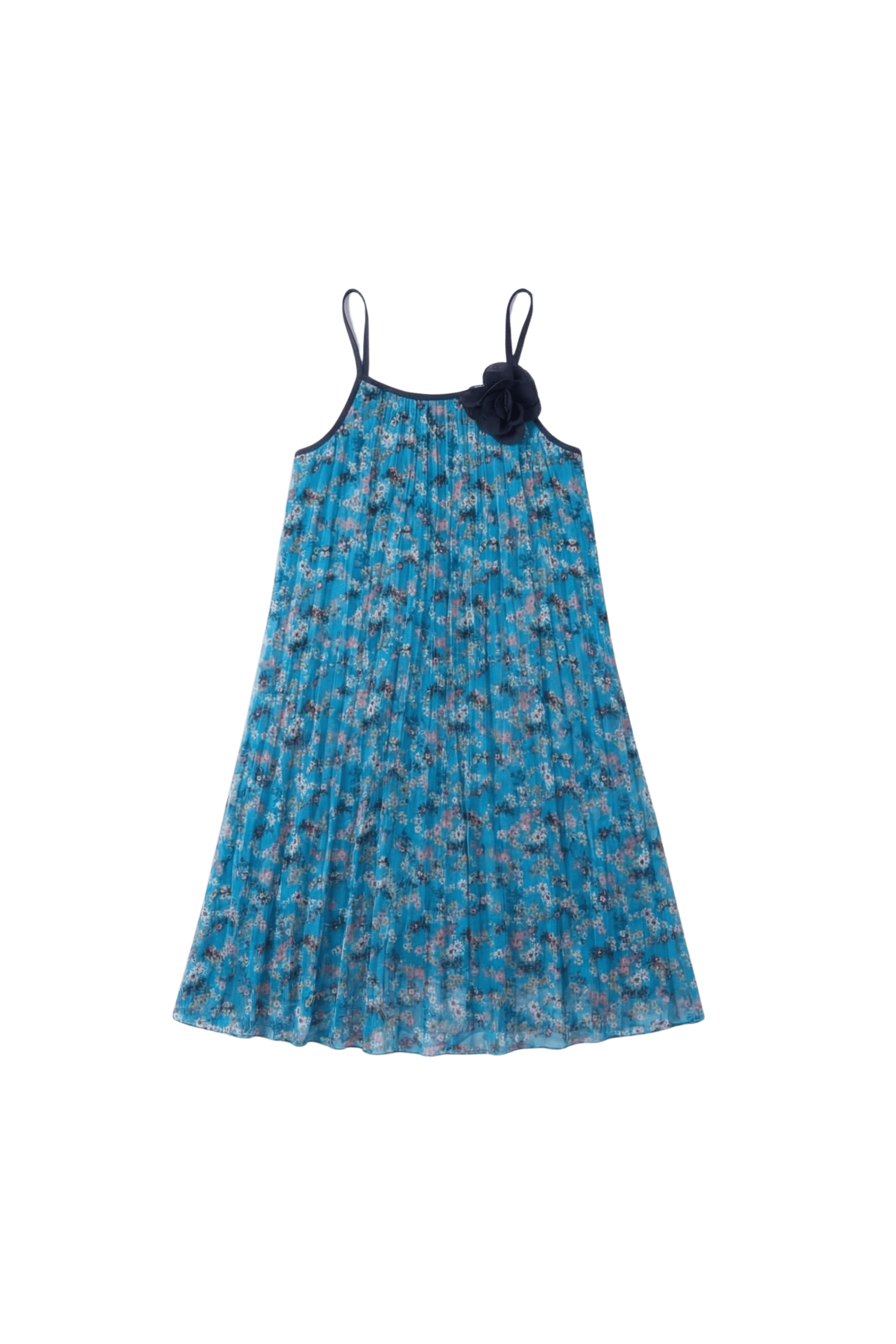 Vestido estampado turquesa plisado en tirantes Lolitas&L - lolitasyl.com