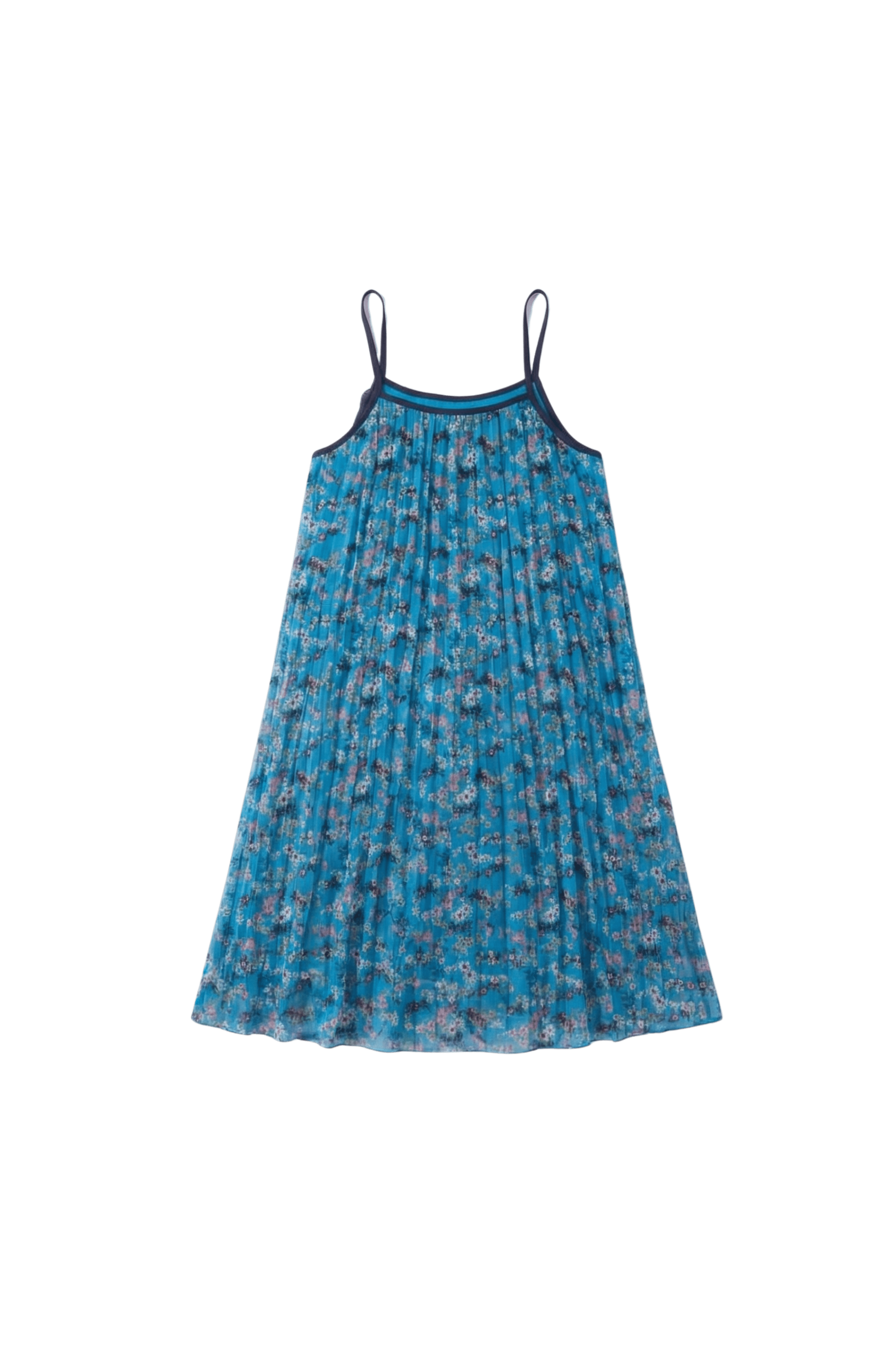 Vestido estampado turquesa plisado en tirantes Lolitas&L - lolitasyl.com