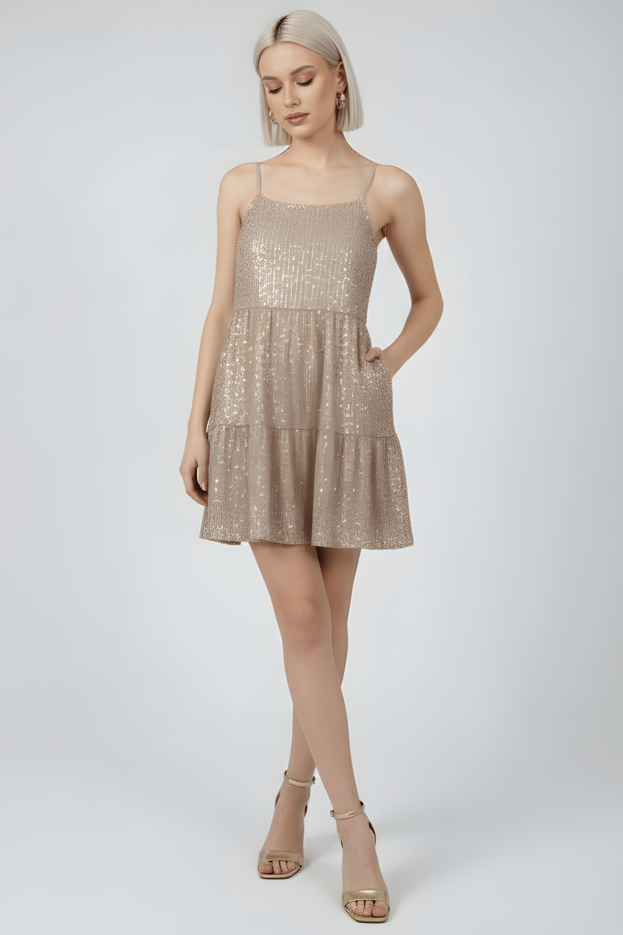 Vestido lentejuelas acido con tirantes corto LolitasyL - lolitasyl.com