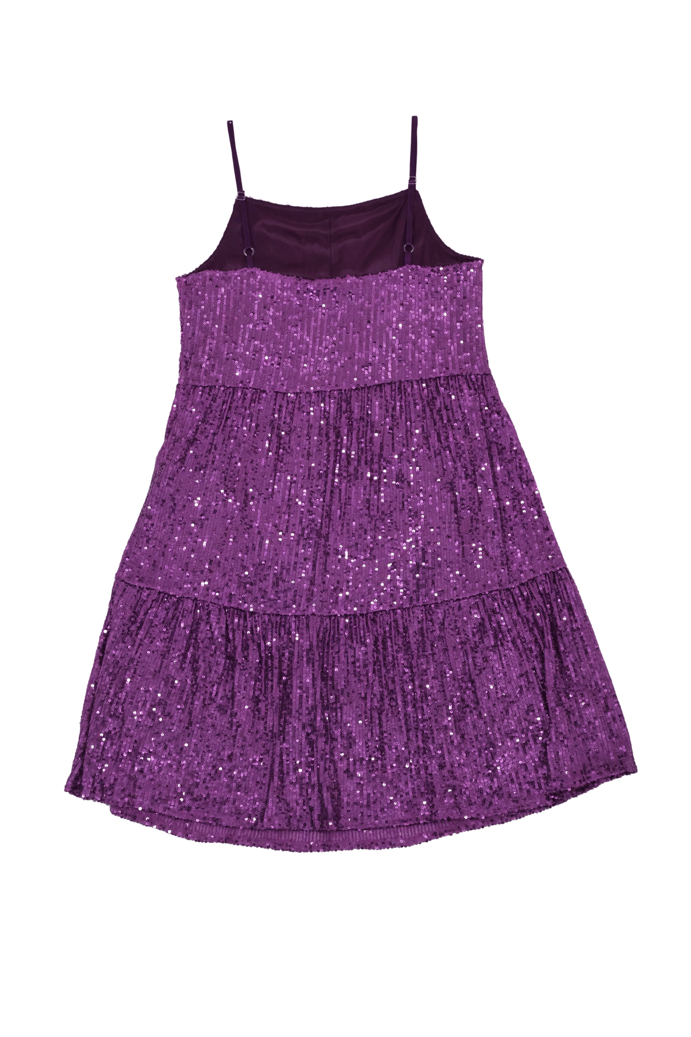 Vestido lentejuelas granate con tirantes corto LolitasyL - lolitasyl.com