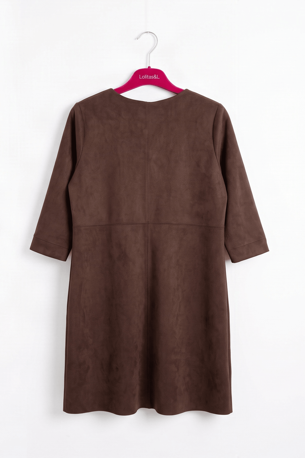 Vestido Marrón Chocolate de Antelina con Escote en V Preloved - lolitasyl.com