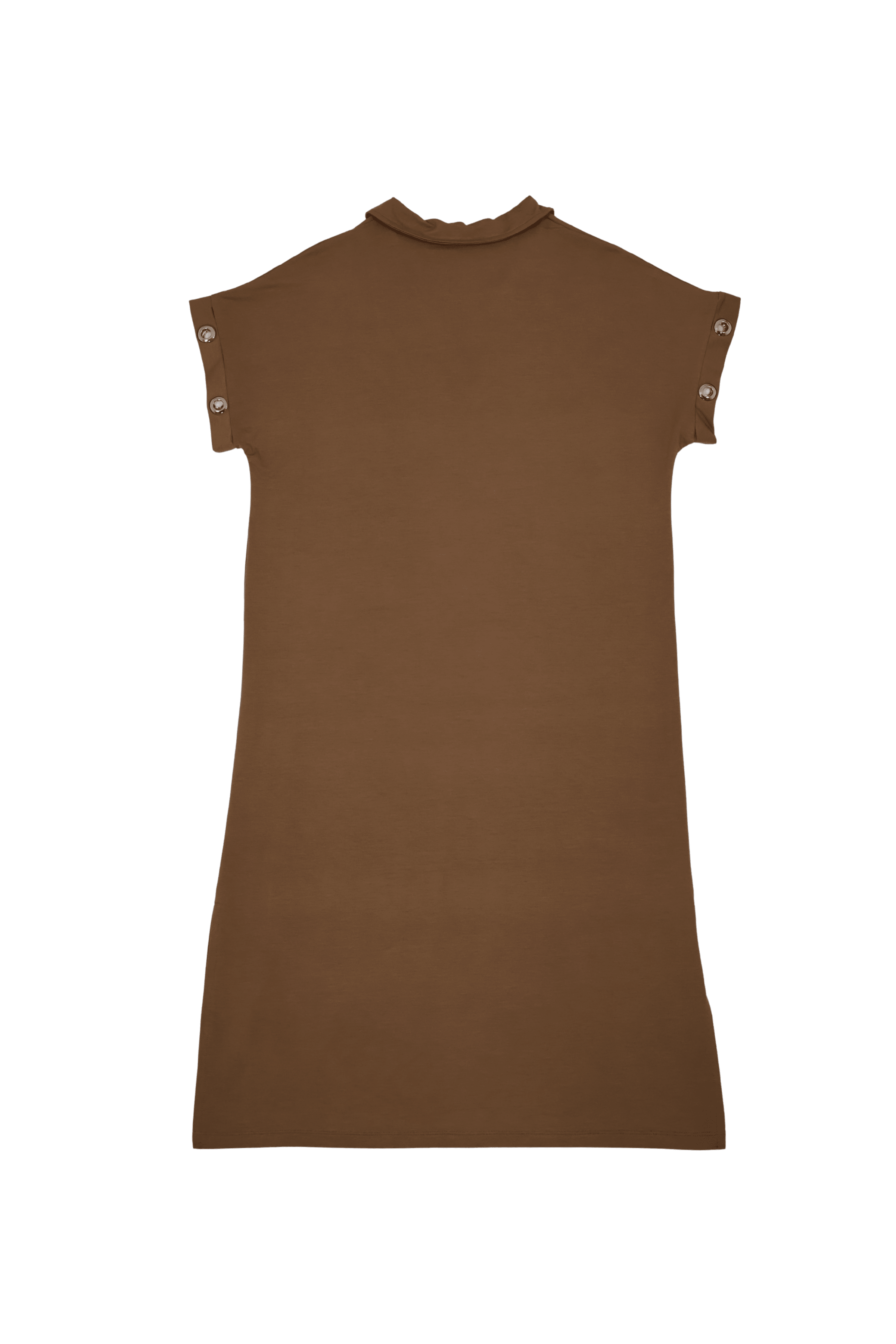 Vestido marron cuello polo con ojales dorados Lolitas&L - lolitasyl.com