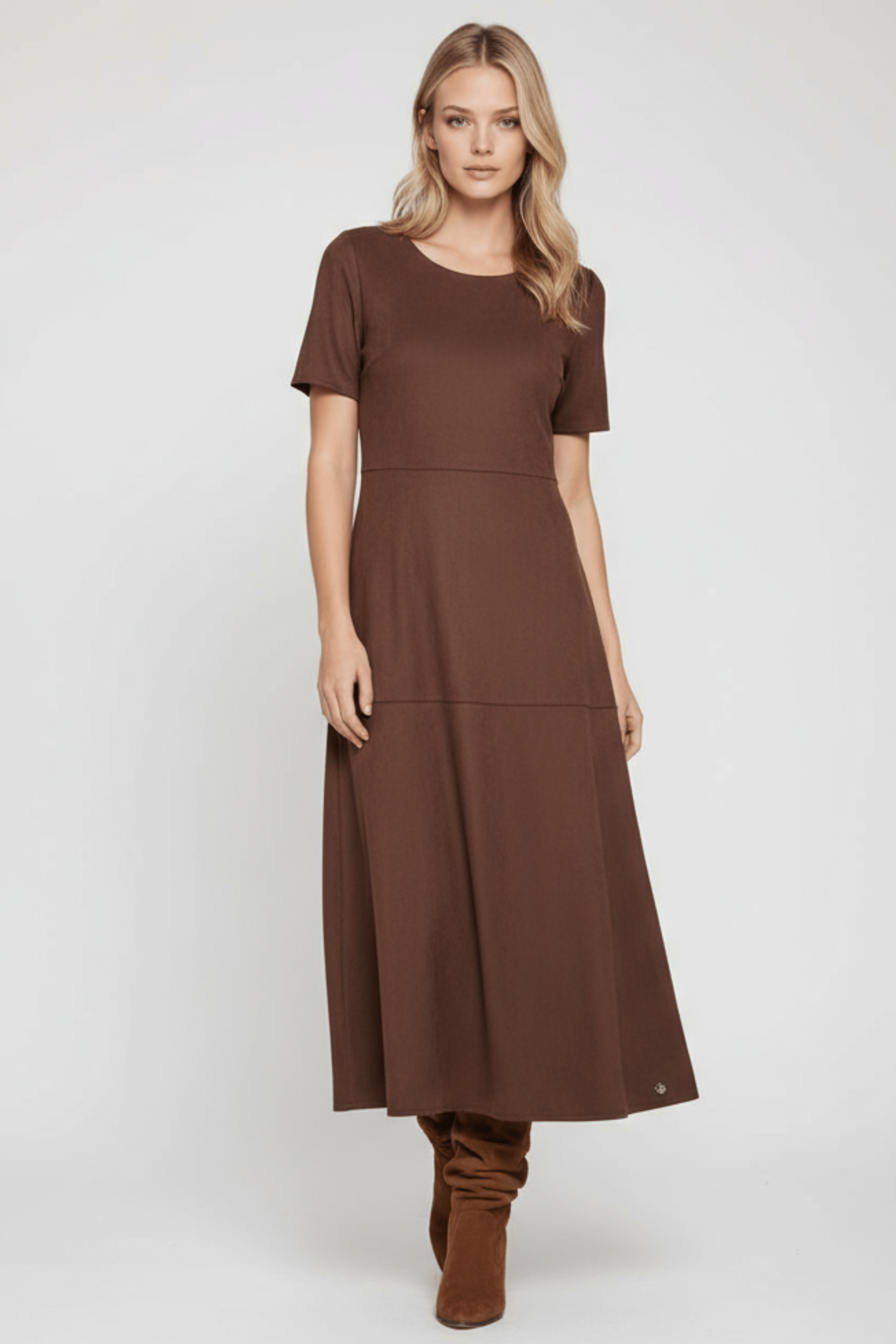 Vestido marron largo antelina acampanado Lolitas&L - lolitasyl.com