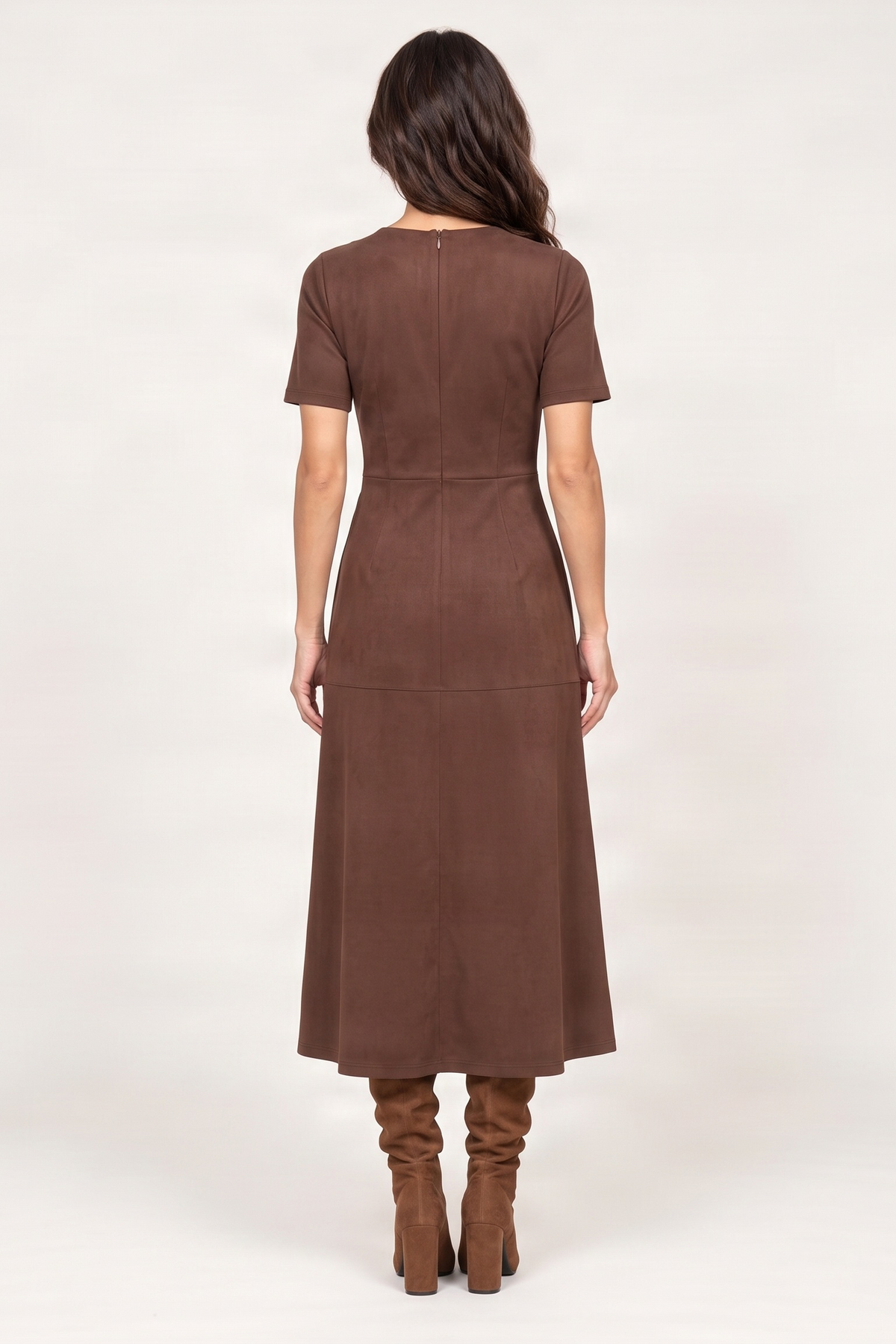Vestido marron largo antelina acampanado Lolitas&L
