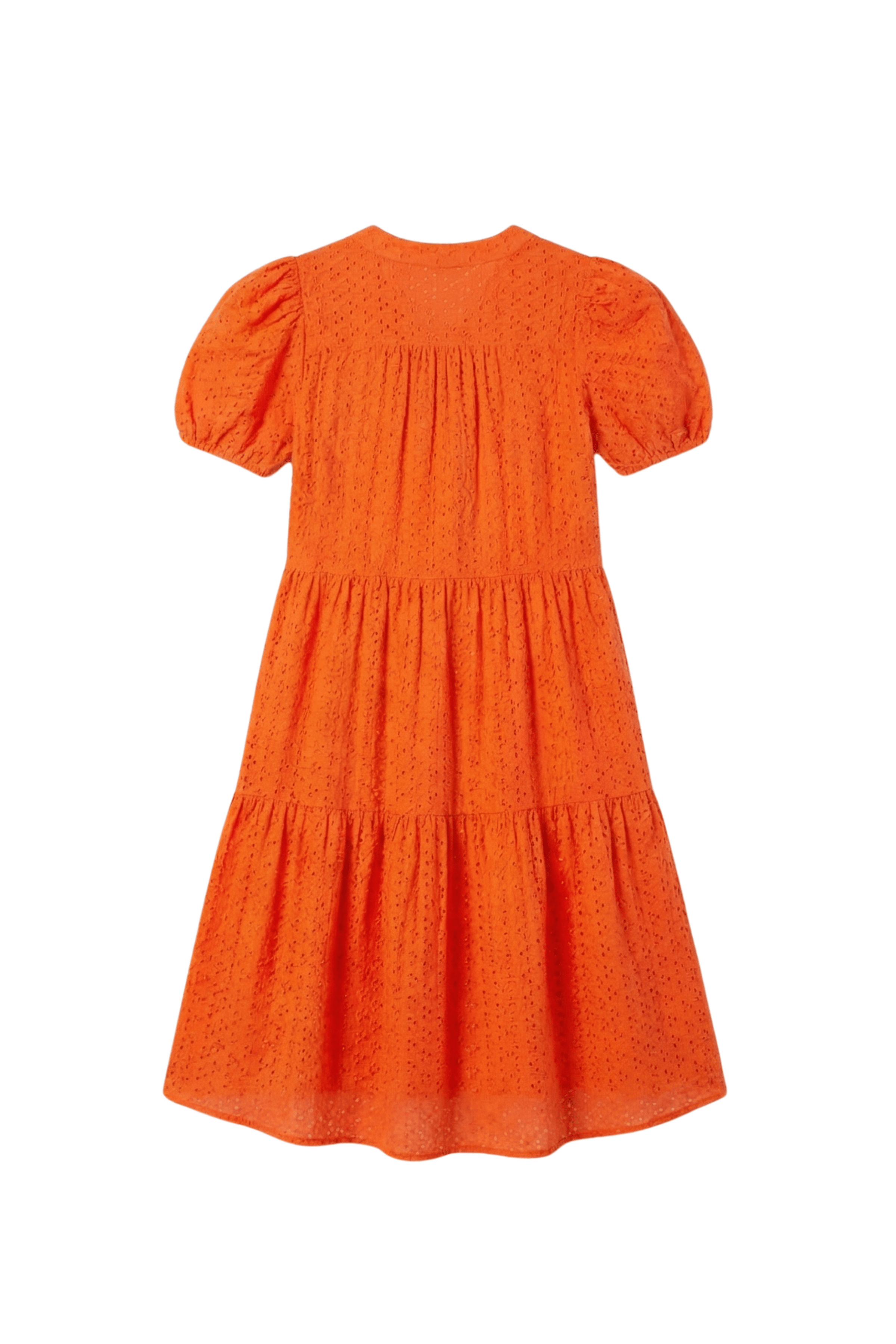 Vestido naranja bordado ingles manga abullonada Lolitas&L - lolitasyl.com