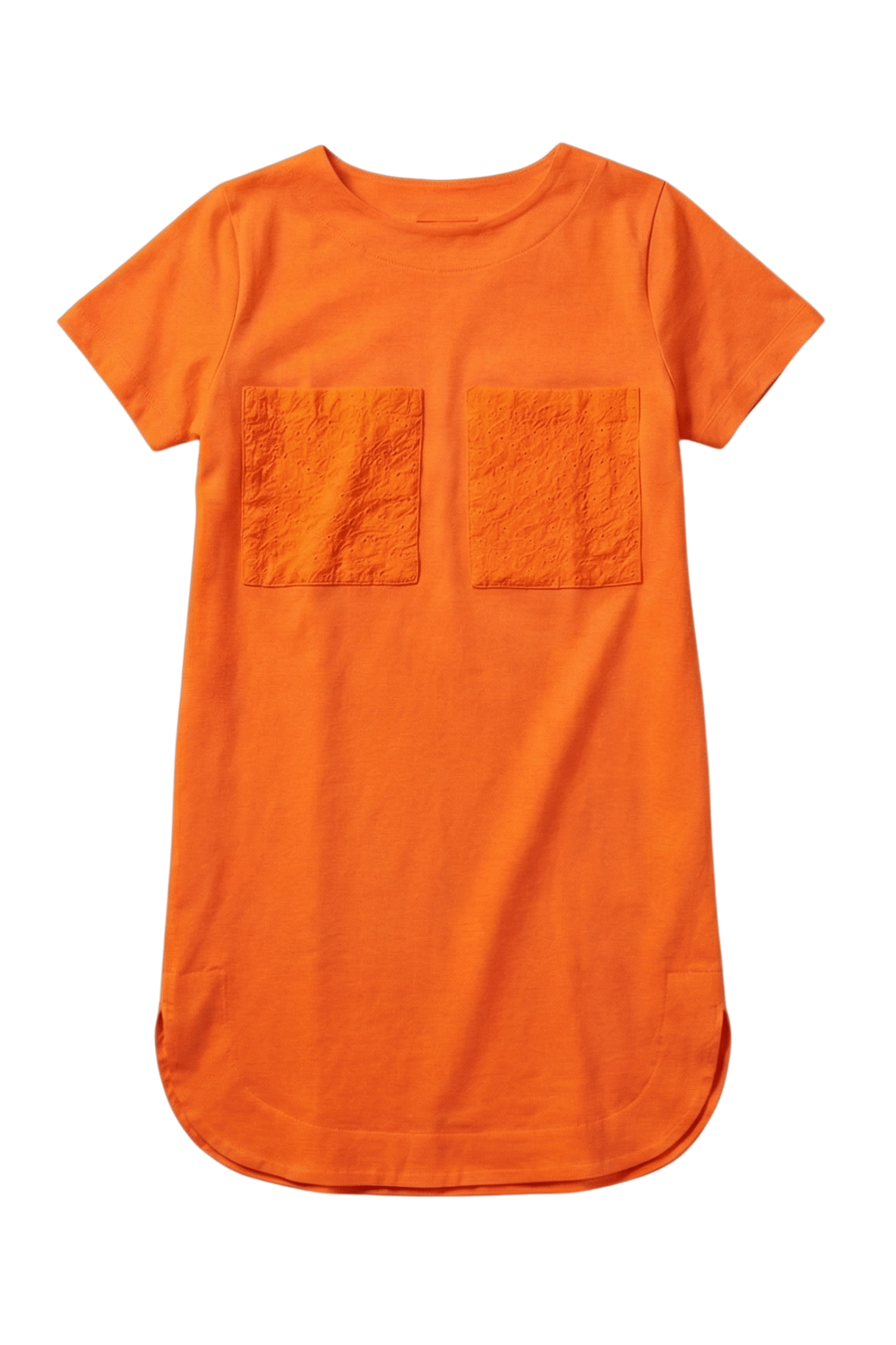 Vestido naranja con bolsillos en el pecho de bordado ingles Lolitas&L - lolitasyl.com