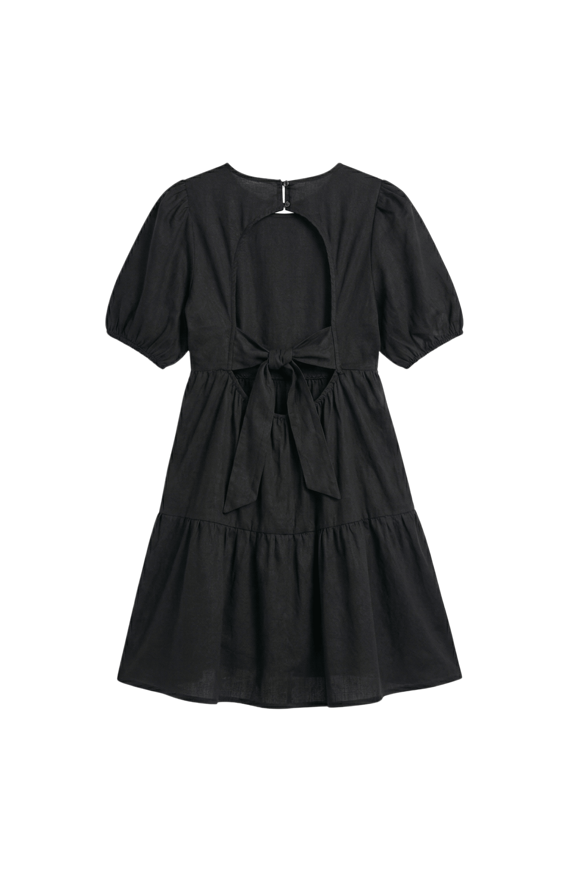 Vestido negro espalda abierta con manga farol Lolitas&L - lolitasyl.com