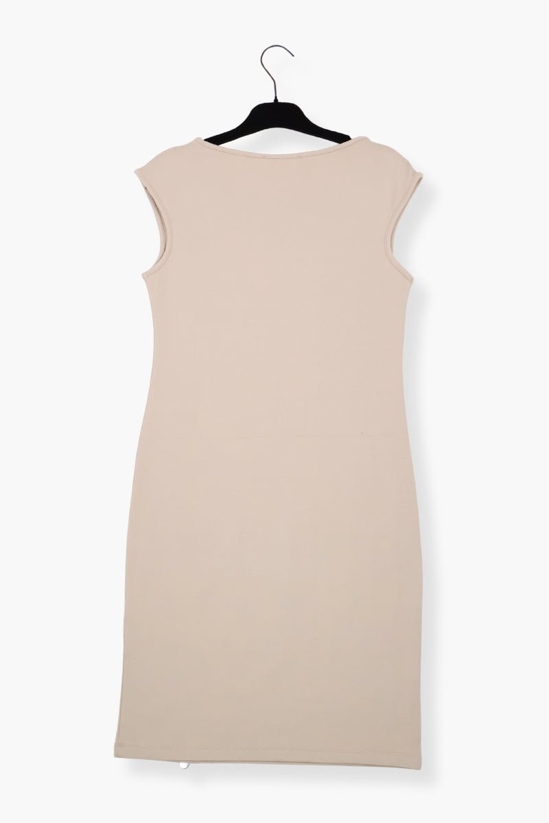 Vestido Preloved beige corto ajustado con bordado corazones LolitasyL - lolitasyl.com