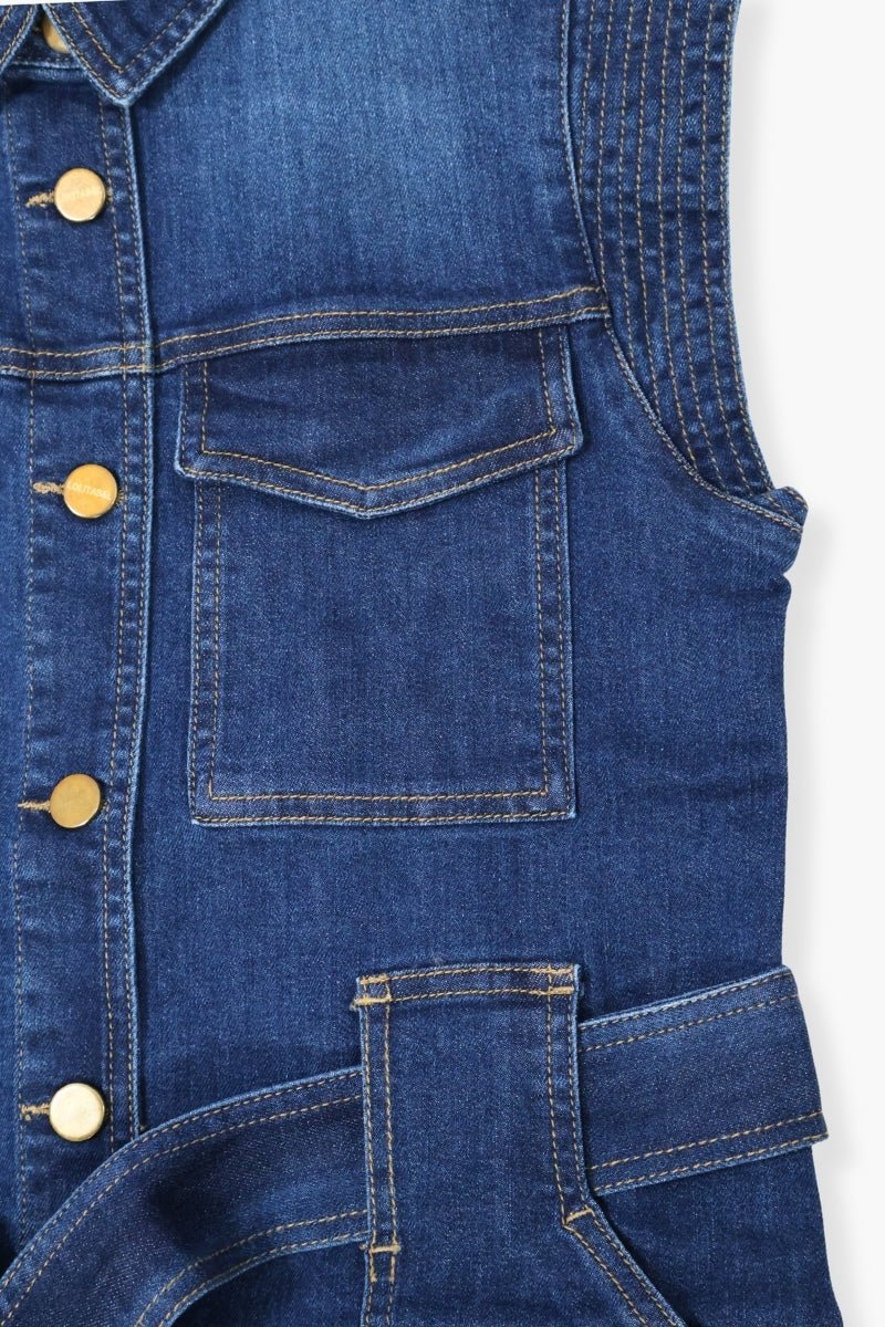 Vestido Preloved jeans camisero azul lavado sin mangas LolitasyL - lolitasyl.com