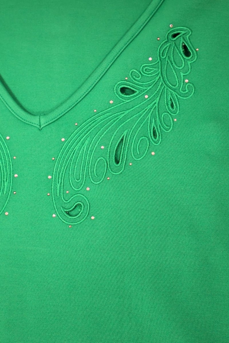 Vestido Preloved verde corto ajustado con bordado LolitasyL - lolitasyl.com