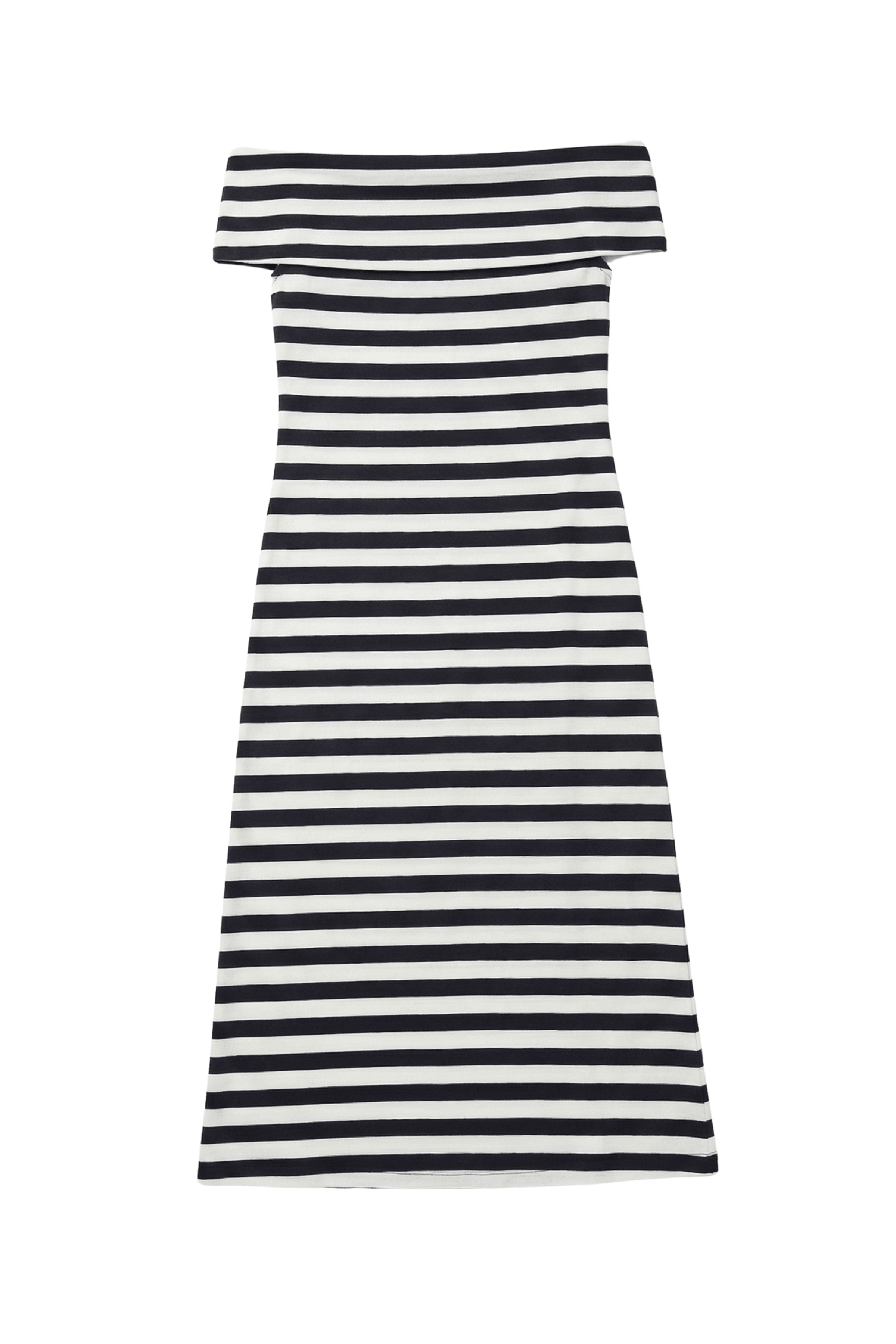 Vestido rayas largo con escote Bardot Lolitas&L - lolitasyl.com