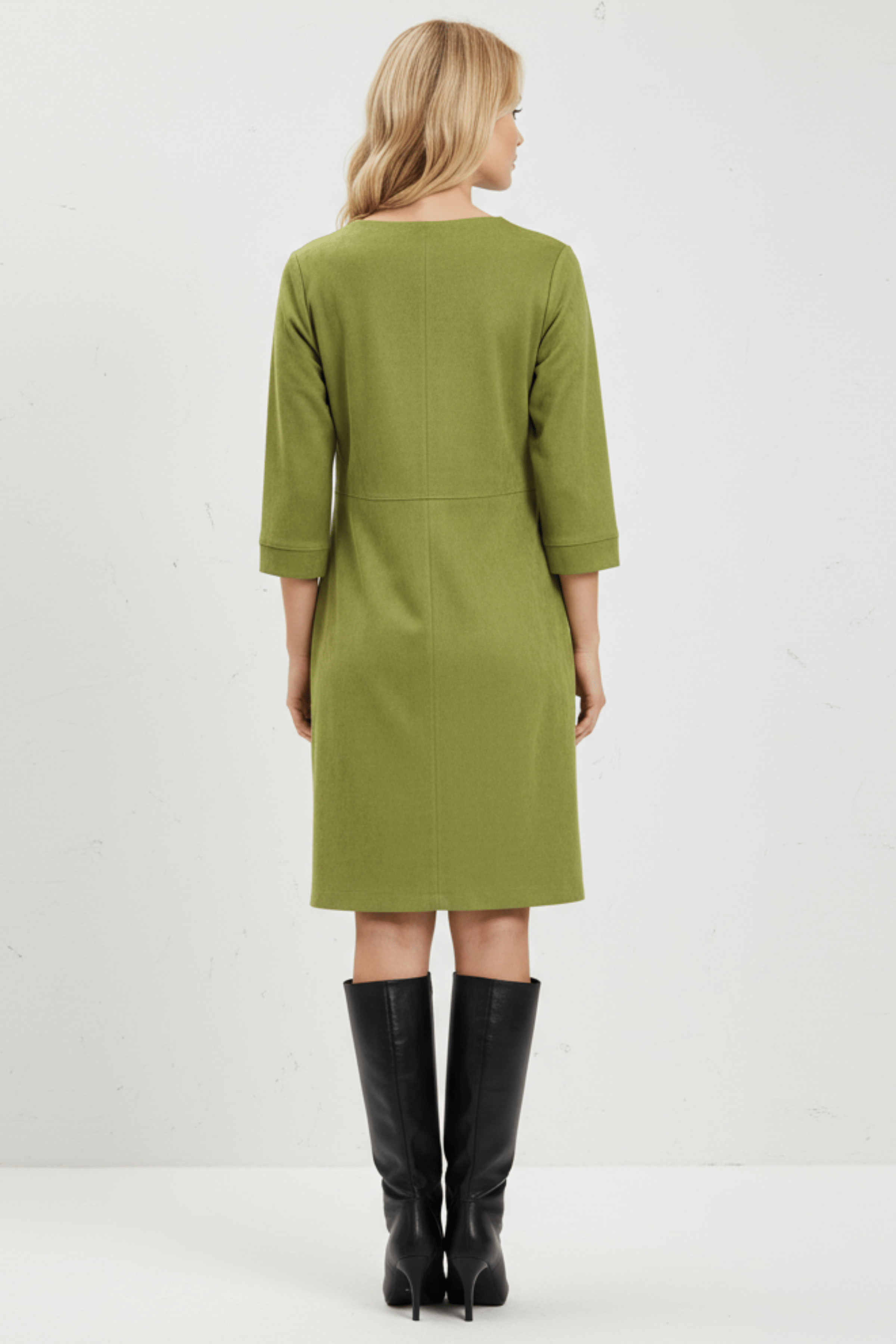 Vestido verde antelina escote en uve Lolitas&L - lolitasyl.com