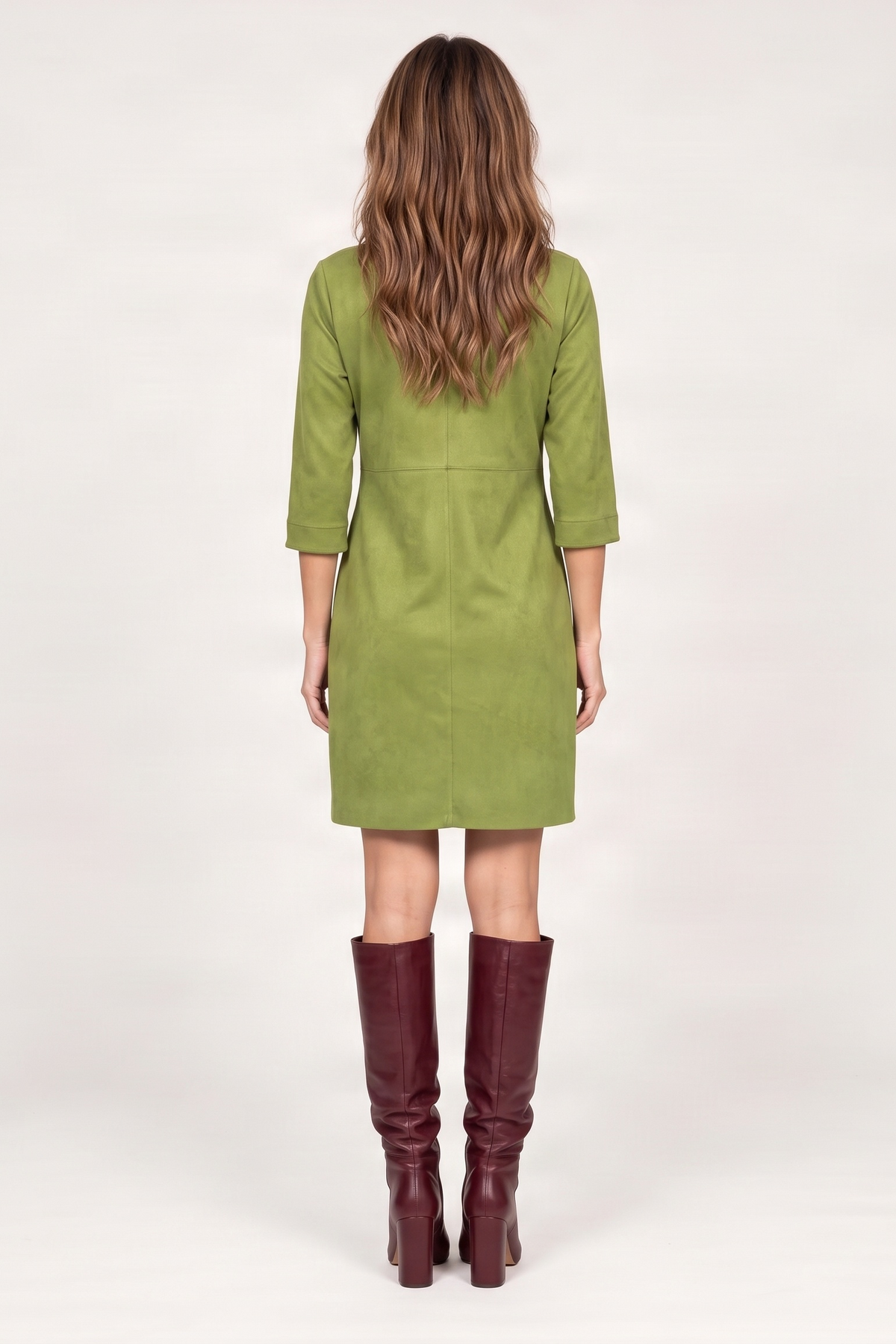 Vestido verde antelina escote en uve Lolitas&L