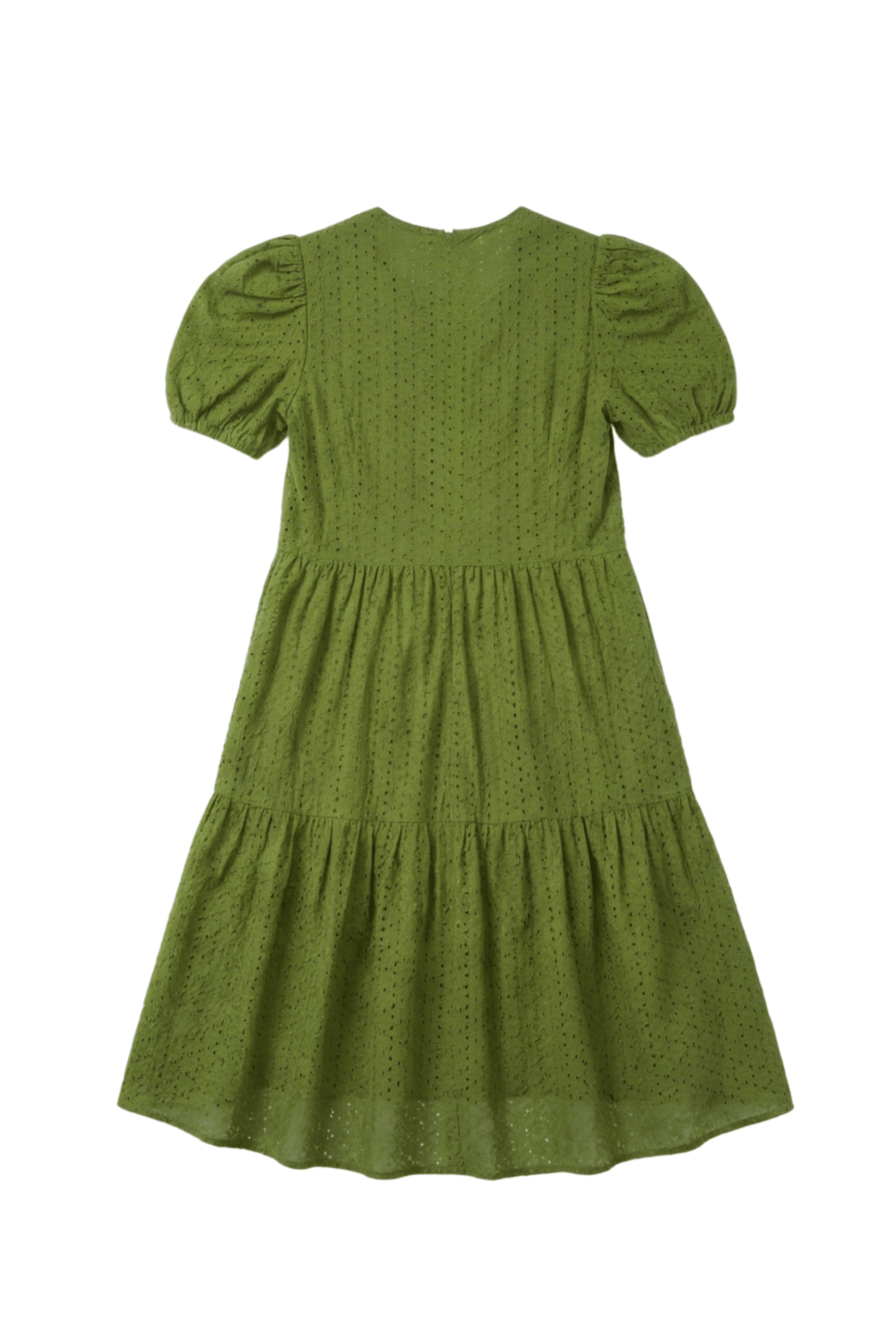 Vestido verde bordado ingles manga abullonada Lolitas&L - lolitasyl.com