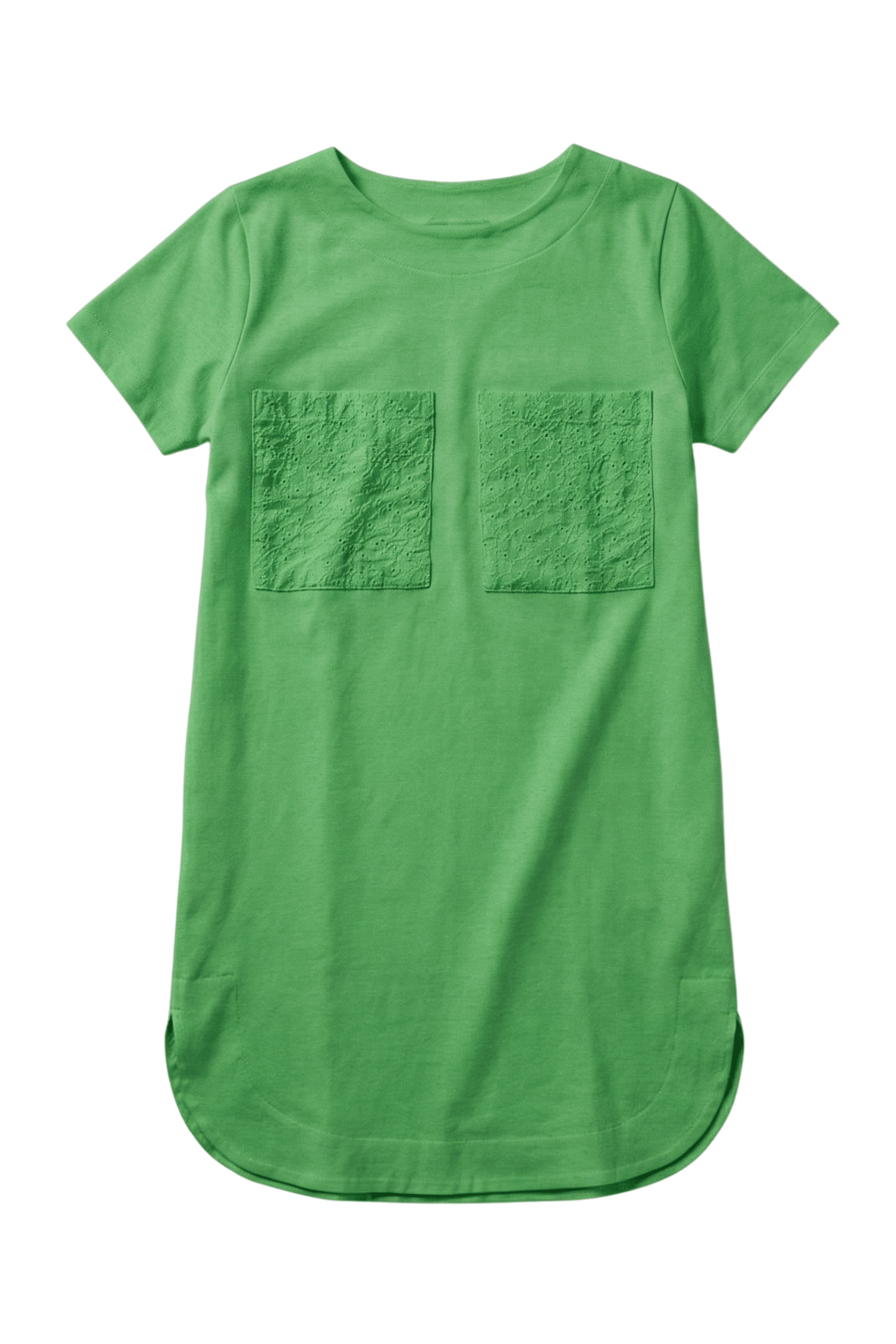 Vestido verde con bolsillos en el pecho de bordado ingles Lolitas&L - lolitasyl.com