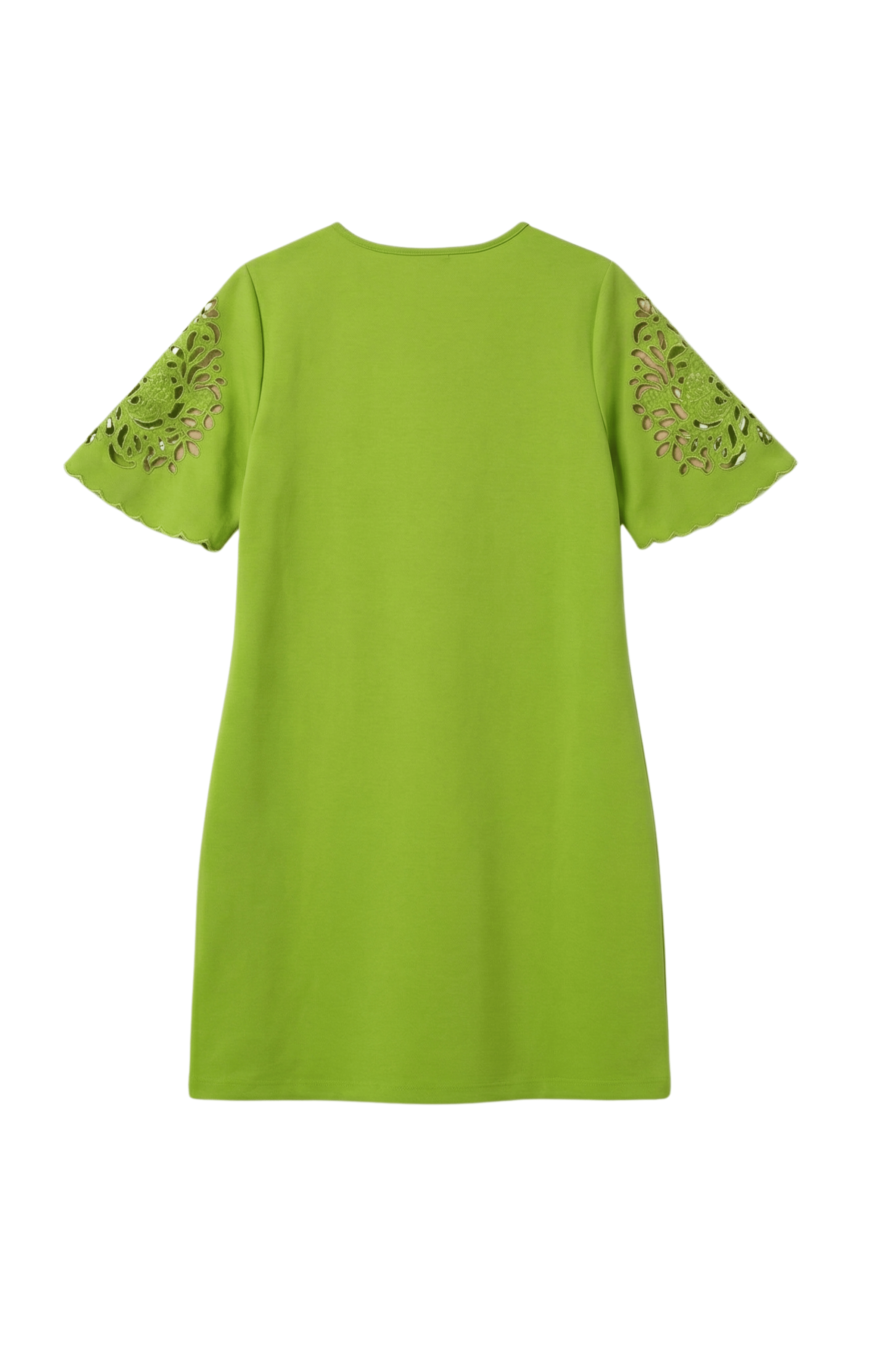 Vestido Verde corto con bordado en manga al codo LolitasyL - lolitasyl.com