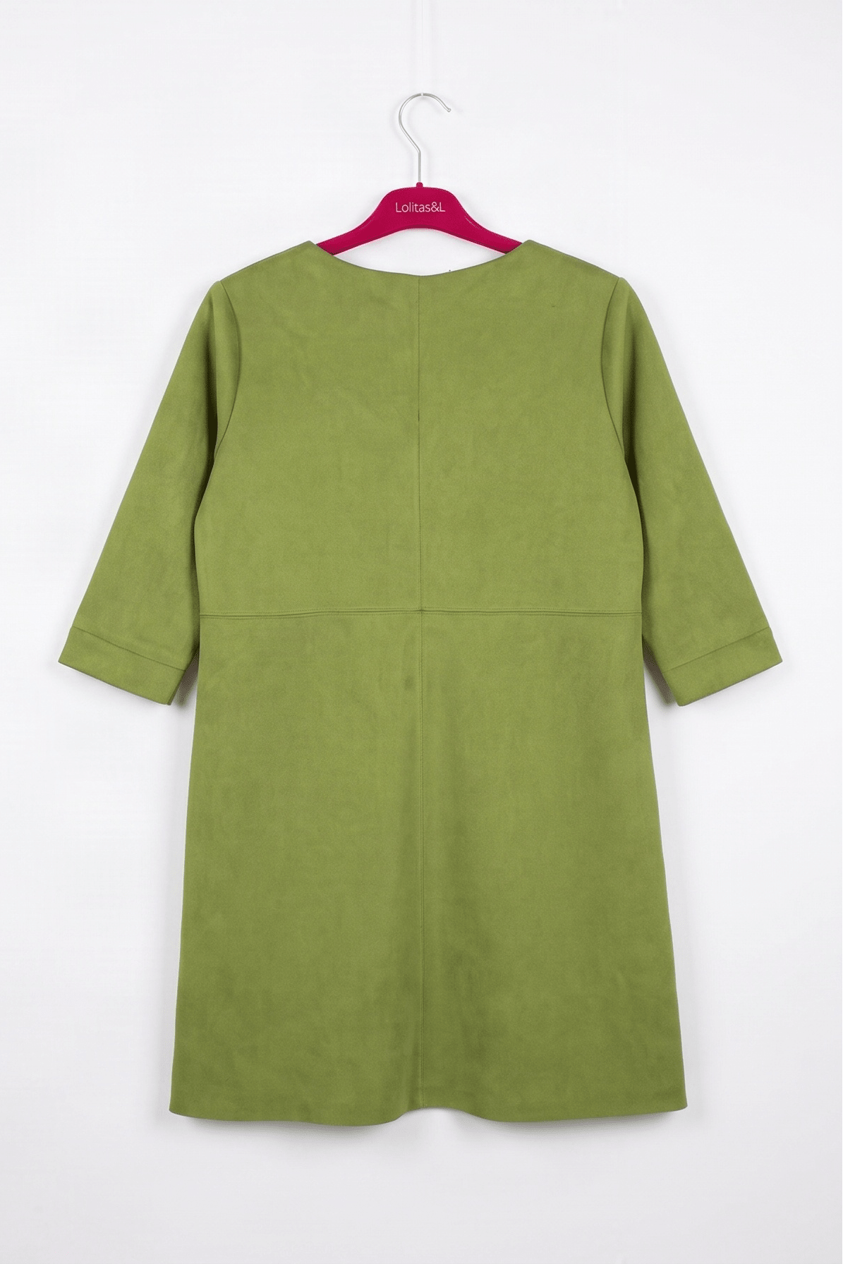 Vestido Verde de Antelina con Escote en V Preloved - lolitasyl.com
