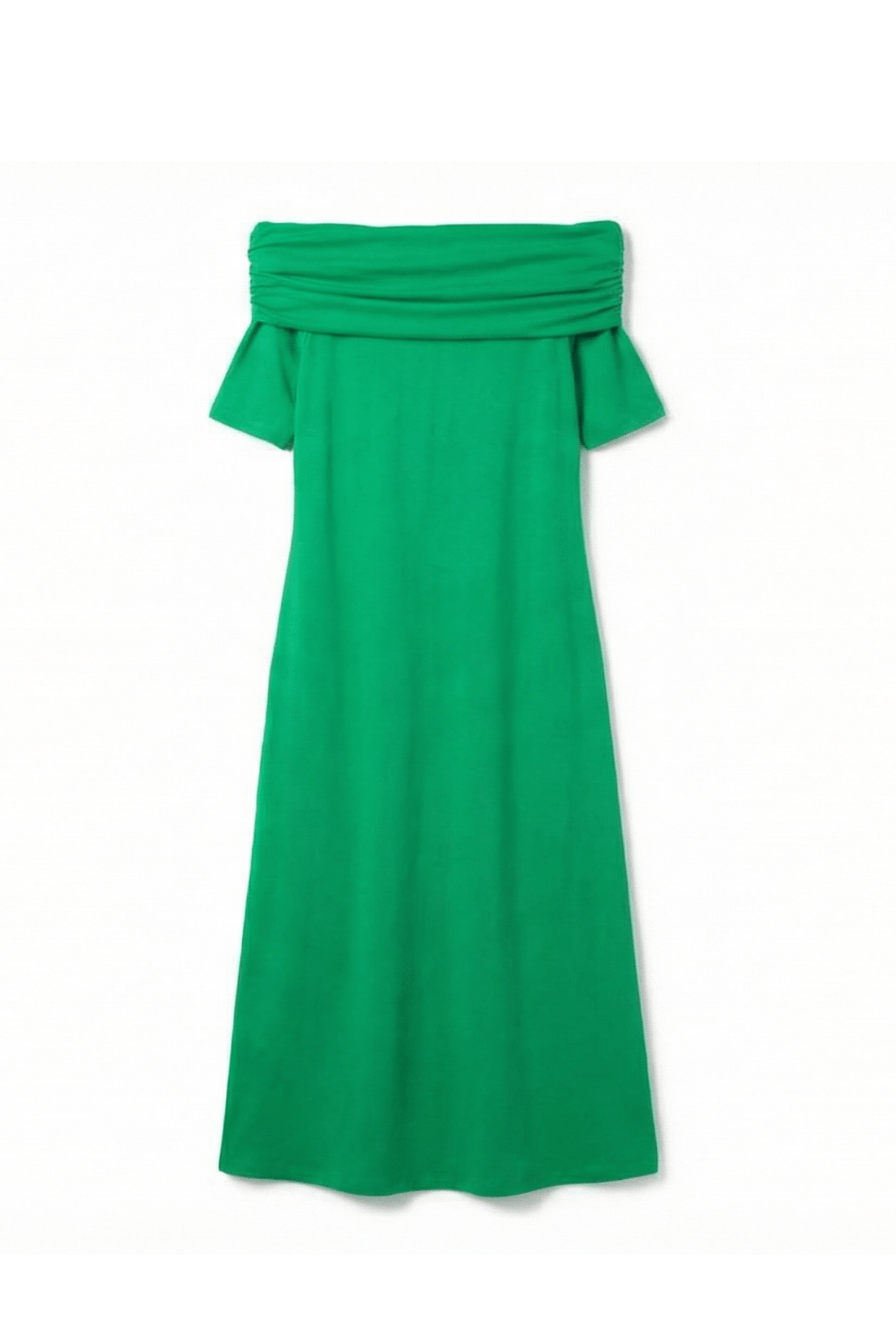 Vestido verde largo con escote Bardot Lolitas&L - lolitasyl.com