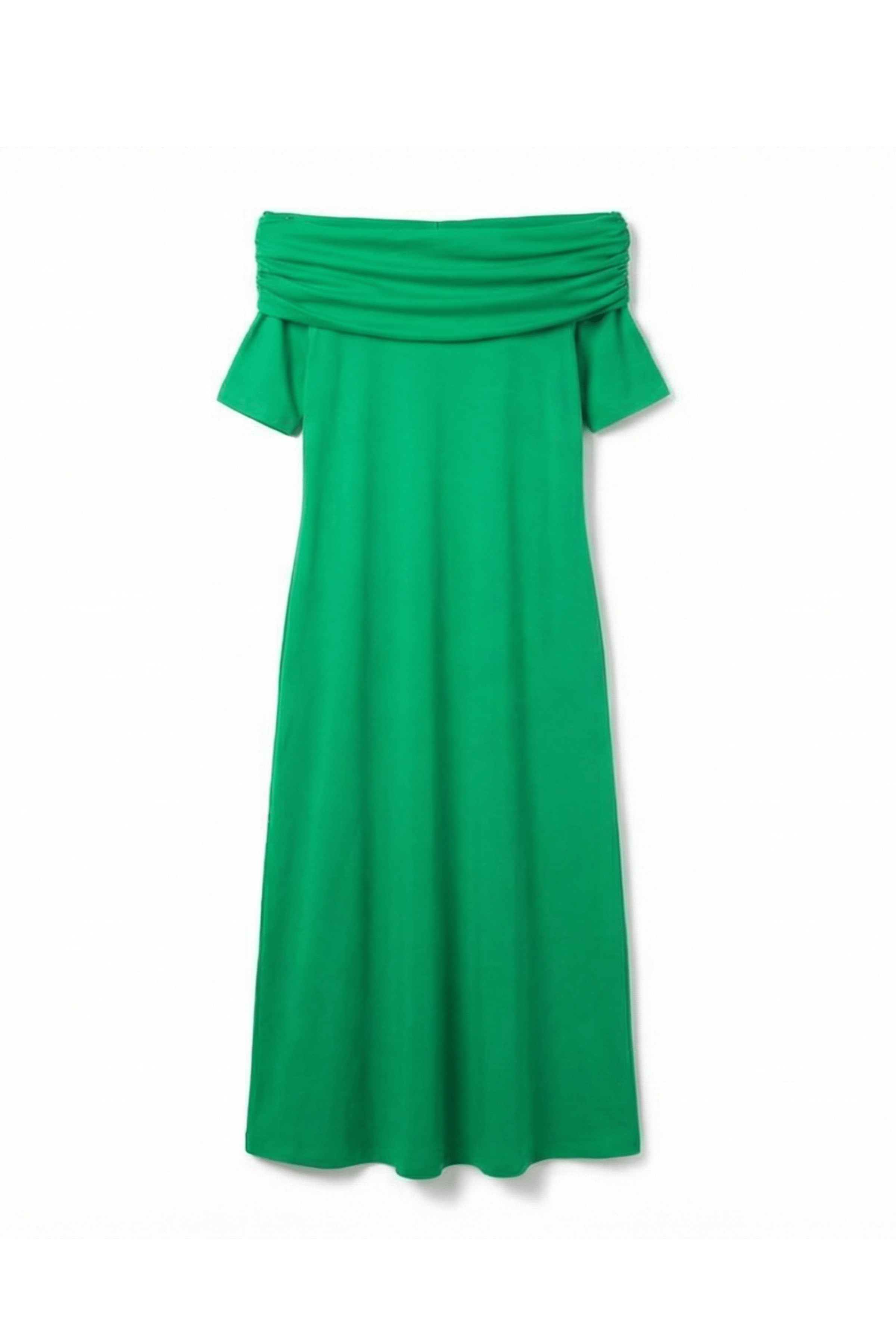 Vestido verde largo con escote Bardot Lolitas&L - lolitasyl.com