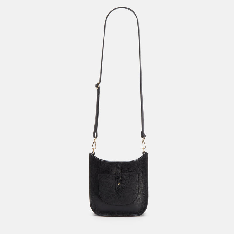 Bolso baguette de hombro negro en piel - lolitasyl.com