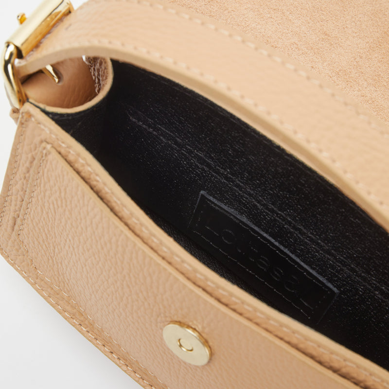 Bolso beige de mano Trunk mini en piel - lolitasyl.com