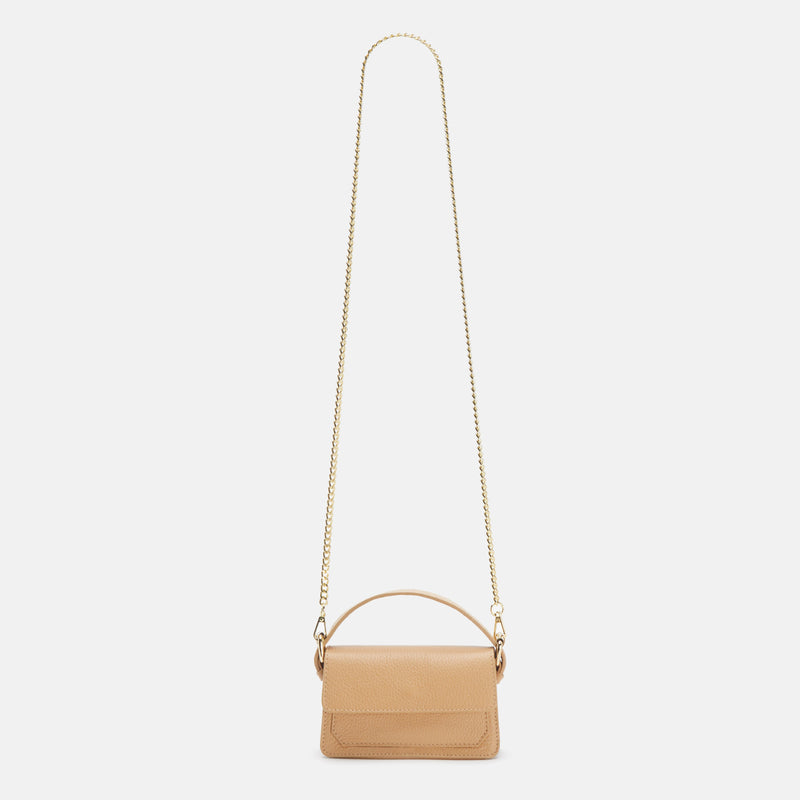 Bolso beige de mano Trunk mini en piel - lolitasyl.com