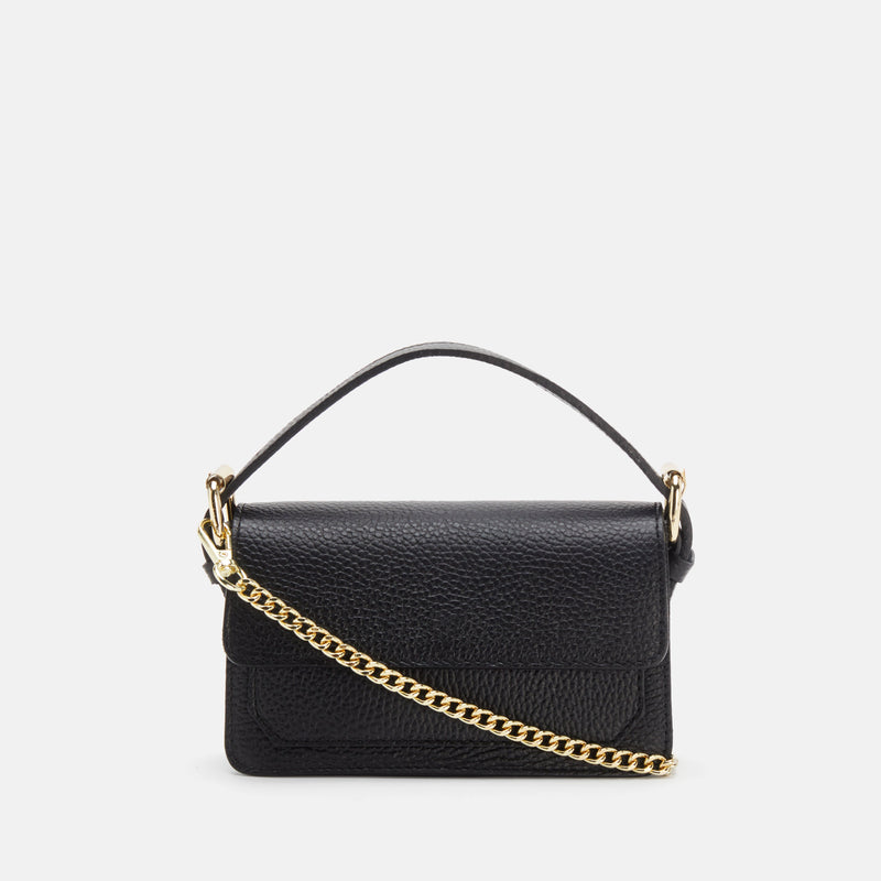 Bolso de mano Trunk mini negro en piel - lolitasyl.com