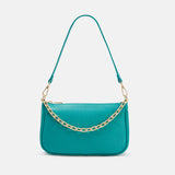 Bolso verde mela de hombro en piel con cadena - lolitasyl.com