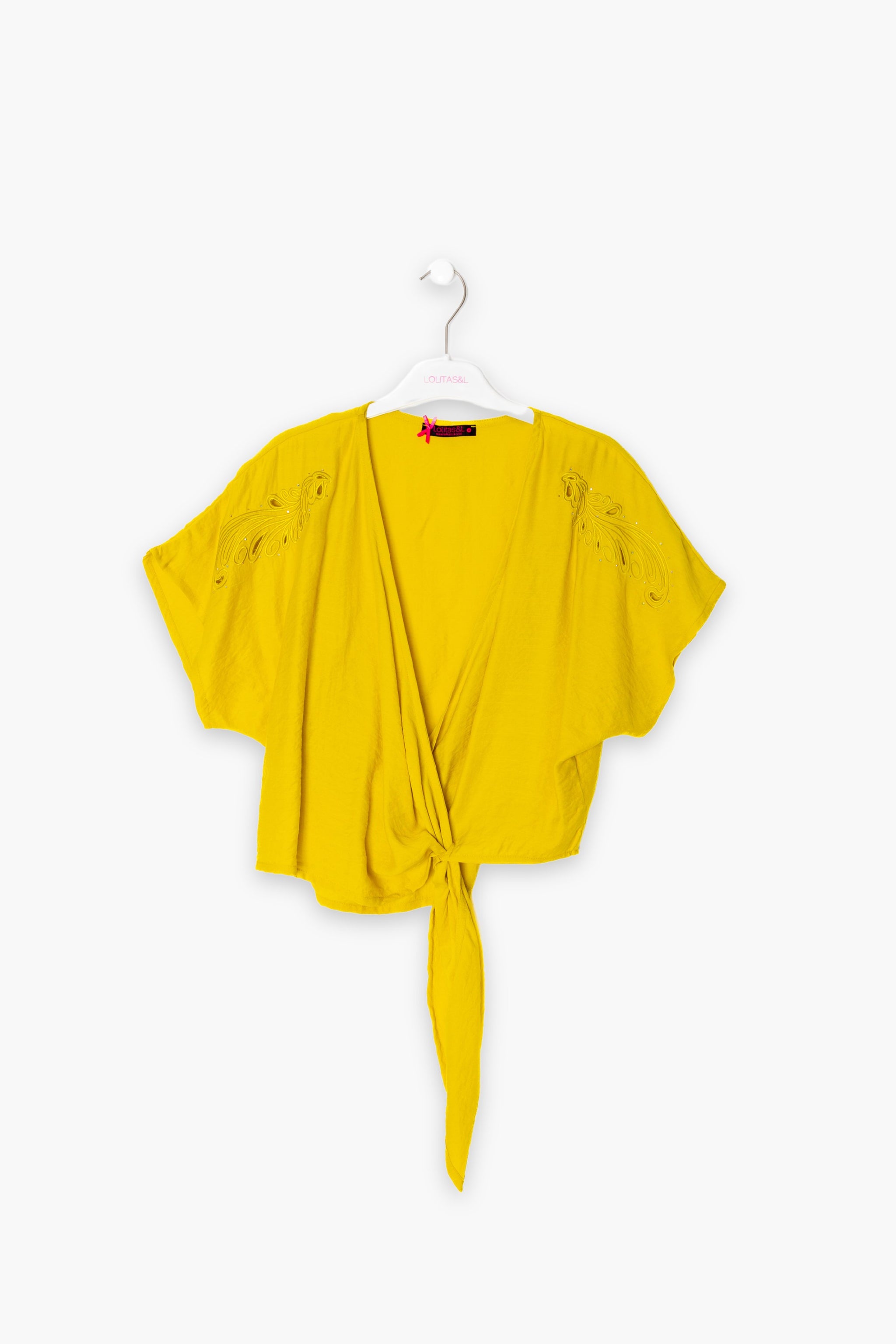 Camisa amarilla cruzada bordado LolitasyL - lolitasyl.com