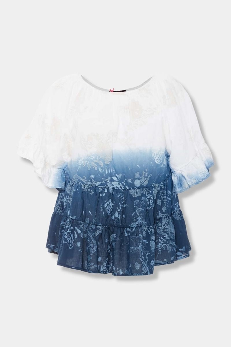 Camisa azul degrade amplia con volantes - lolitasyl.com