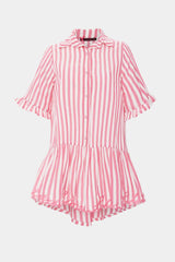 Camisa rayas rosa larga con logo Lolitas en contorno - lolitasyl.com