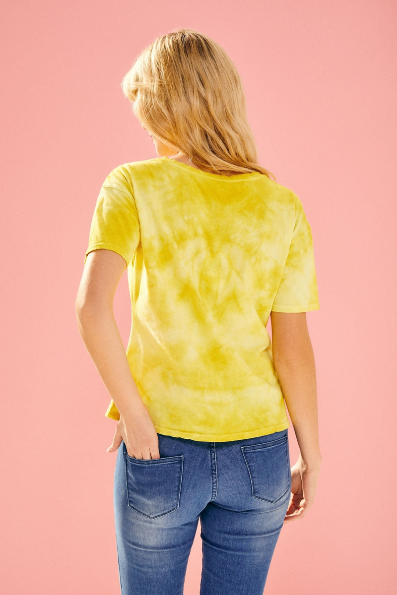 Camiseta amarilla sun Tie Dye estampado corazones Lolitas - lolitasyl.com