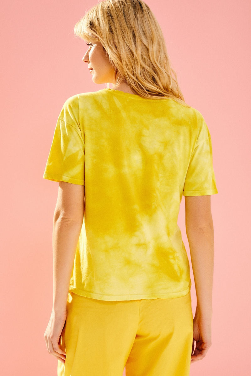 Camiseta amarillo flúor Tie Dye estampado lazos Lolitas - lolitasyl.com