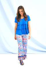 Camiseta azul basica cortes en la cintura Lolitas&L - lolitasyl.com