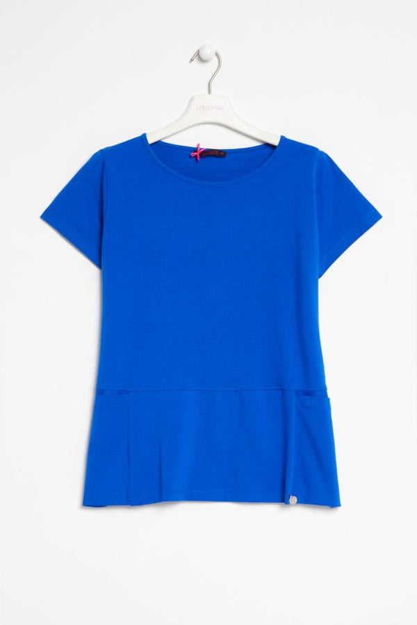Camiseta básica de algodón con bolsillos azul - lolitasyl.com