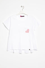Camiseta blanca bolsillo corazon de strass con espalda grogre Lolitas&L - lolitasyl.com