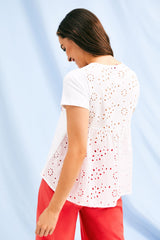 Camiseta blanca bolsillo corazon de strass con espalda grogre Lolitas&L - lolitasyl.com