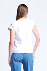 Camiseta blanca bordado love escote cuadrado Lolitas&L - lolitasyl.com