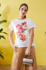 Camiseta blanca estampado ramo de flores Lolitas - lolitasyl.com