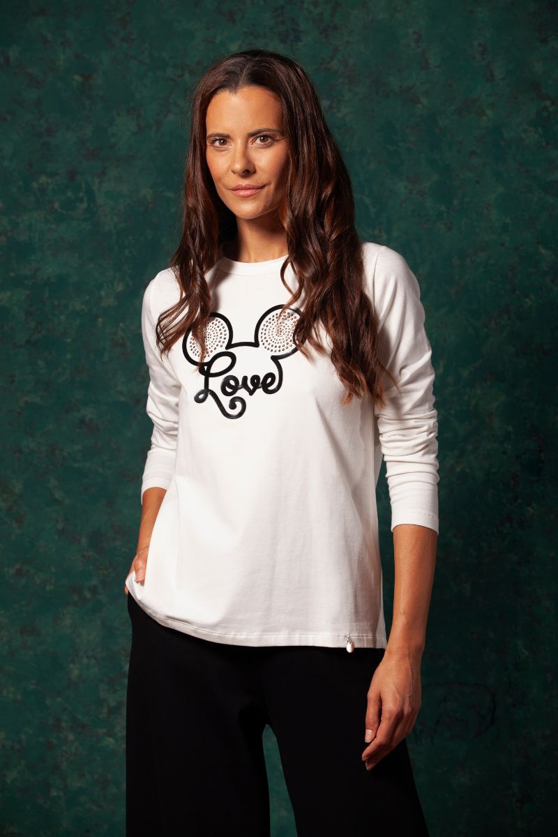 Camiseta blanca motivo love mouse de LolitayL - lolitasyl.com