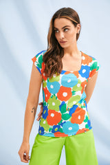 Camiseta estampado garden escote cuadrado Lolitas&L - lolitasyl.com
