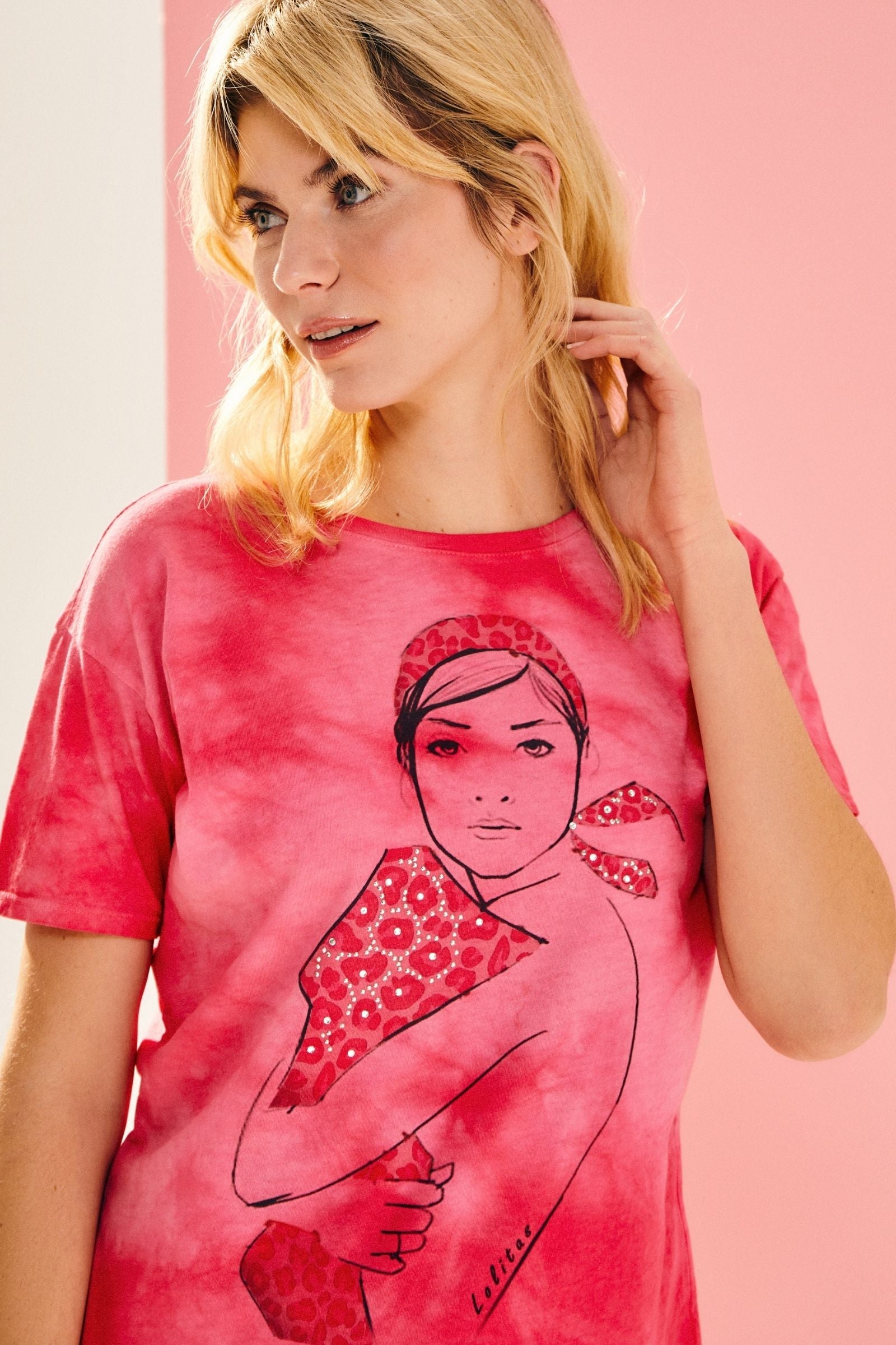 Camiseta fucsia Tie Dye estampado mujer lolitas - lolitasyl.com